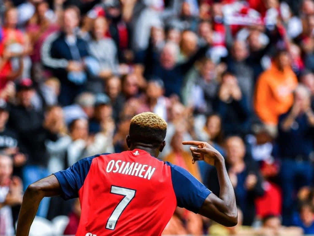 Victor Osimhen, red number 7 jersey, football player, SD Desktop Wallpaper