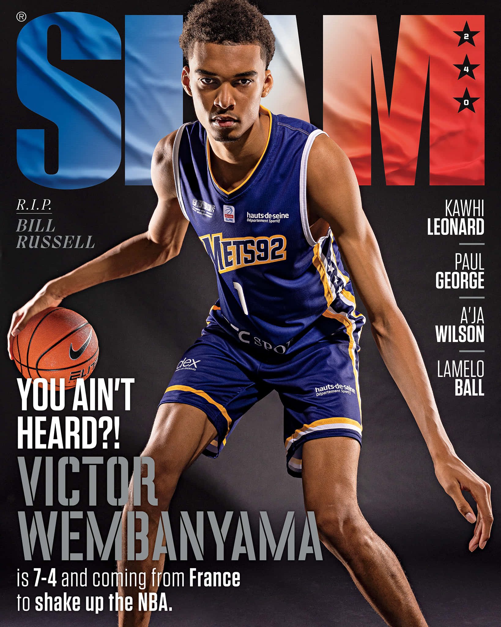 Victor Wembanyama, blue jersey, basketball, Full HD Phone Wallpaper