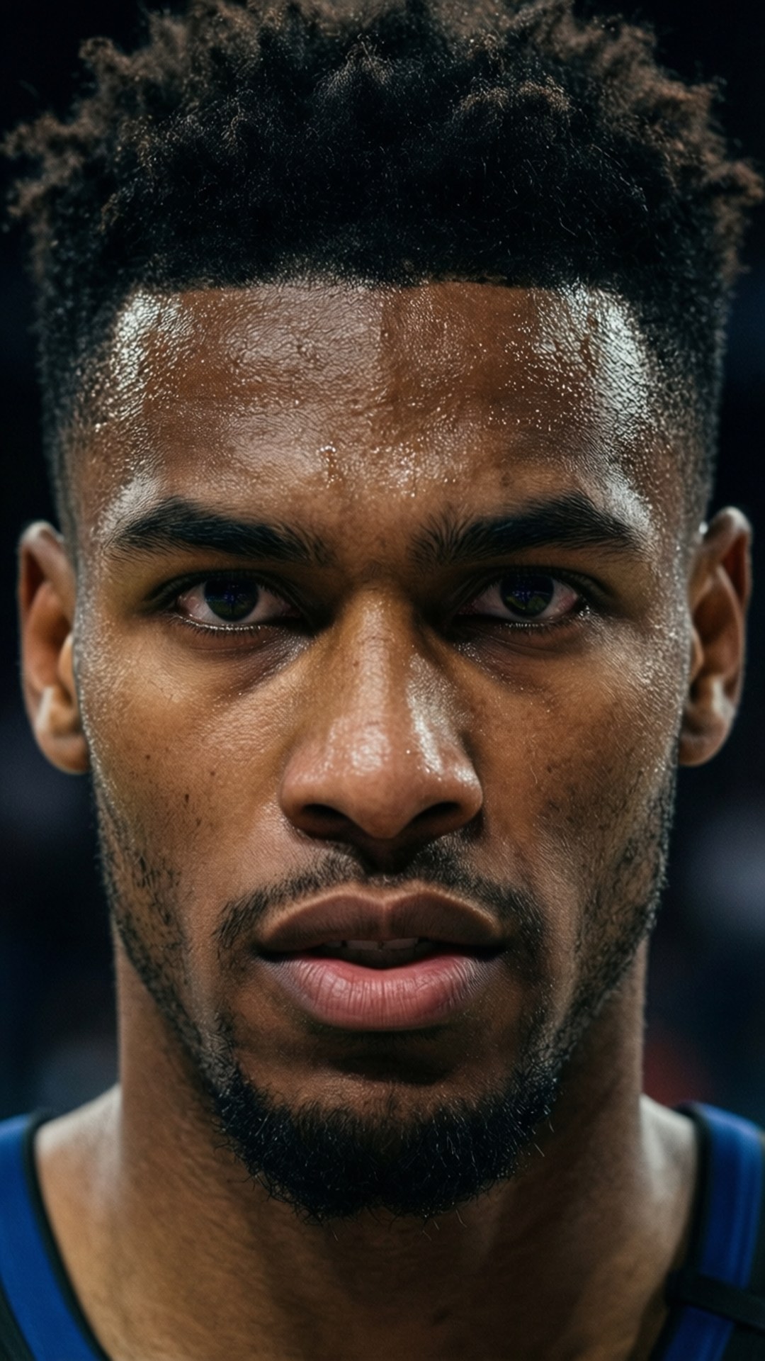 Victor Wembanyama, close-up portrait, intense expression, Full HD Phone Wallpaper
