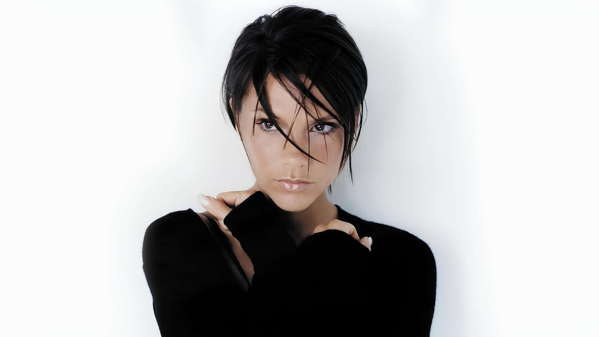 Victoria Beckham, black top, short black hair, Full HD Desktop Wallpaper