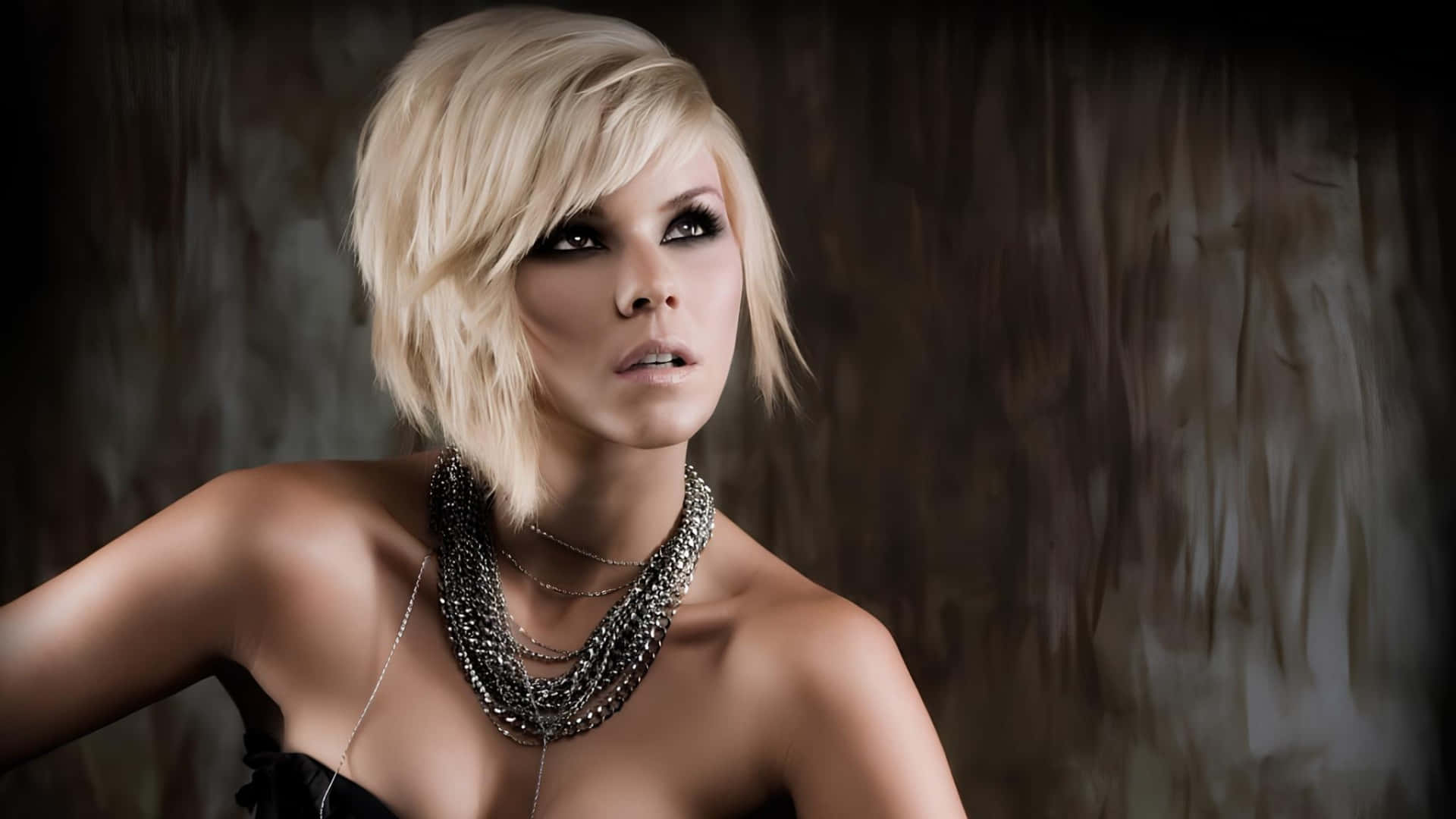 Victoria Beckham, blonde, bold makeup, Full HD Desktop Wallpaper