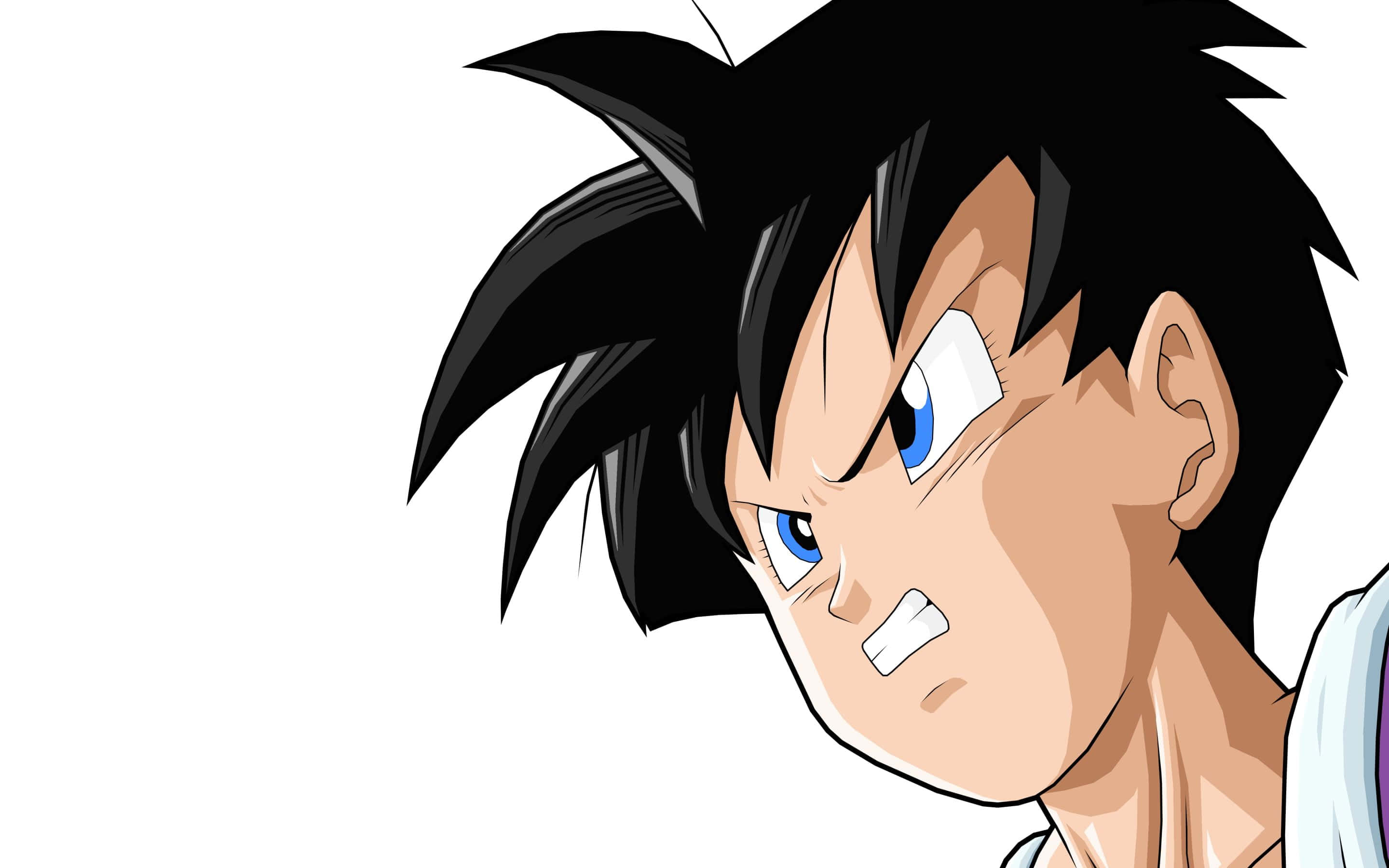 Videl, spiky black hair, intense blue eyes, 2K Desktop Wallpaper