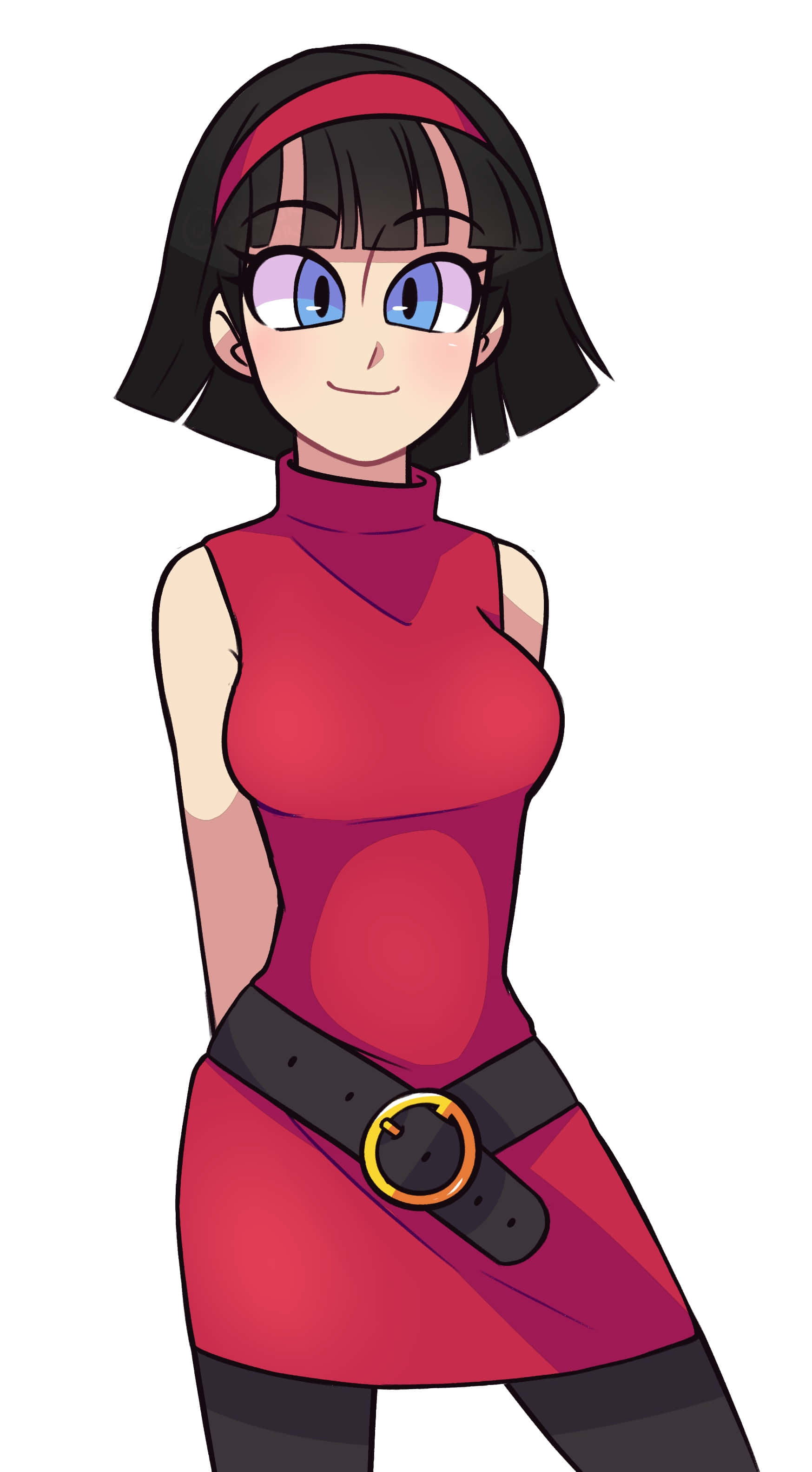 Videl, short black hair, purple glasses, 2K Phone Wallpaper