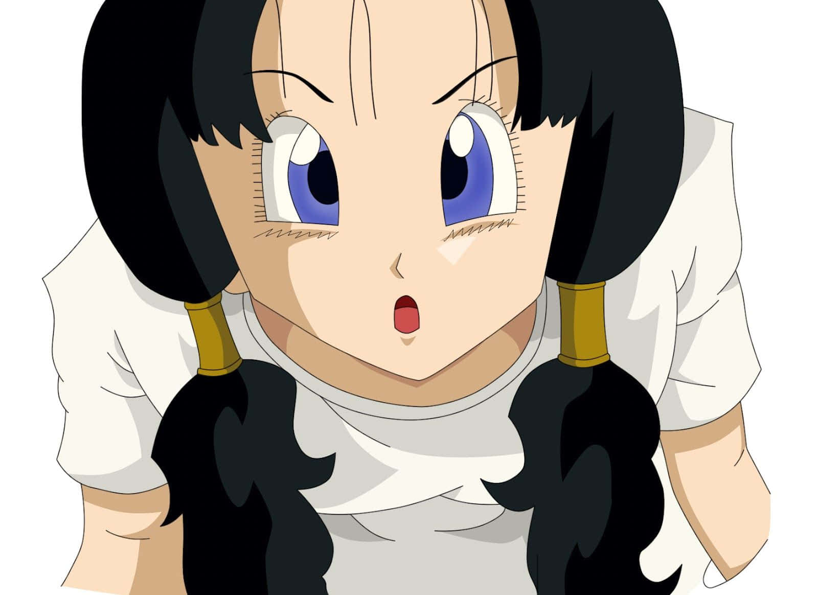 Videl, black pigtails, blue eyes, HD Desktop Wallpaper