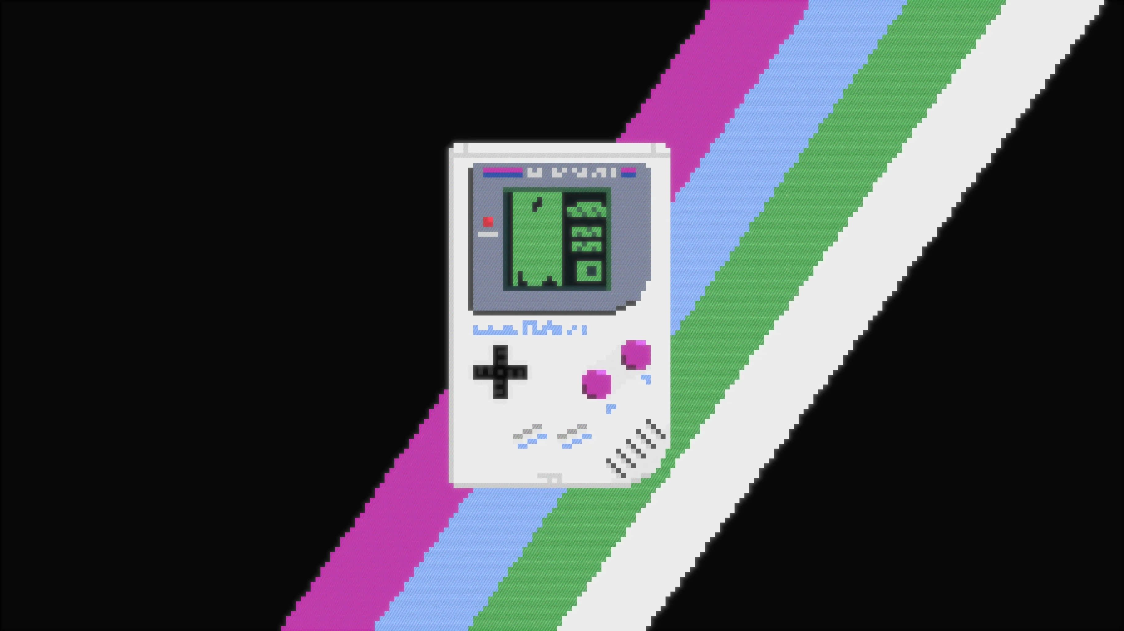 Game Boy, white, green screen, 2K Desktop Wallpaper