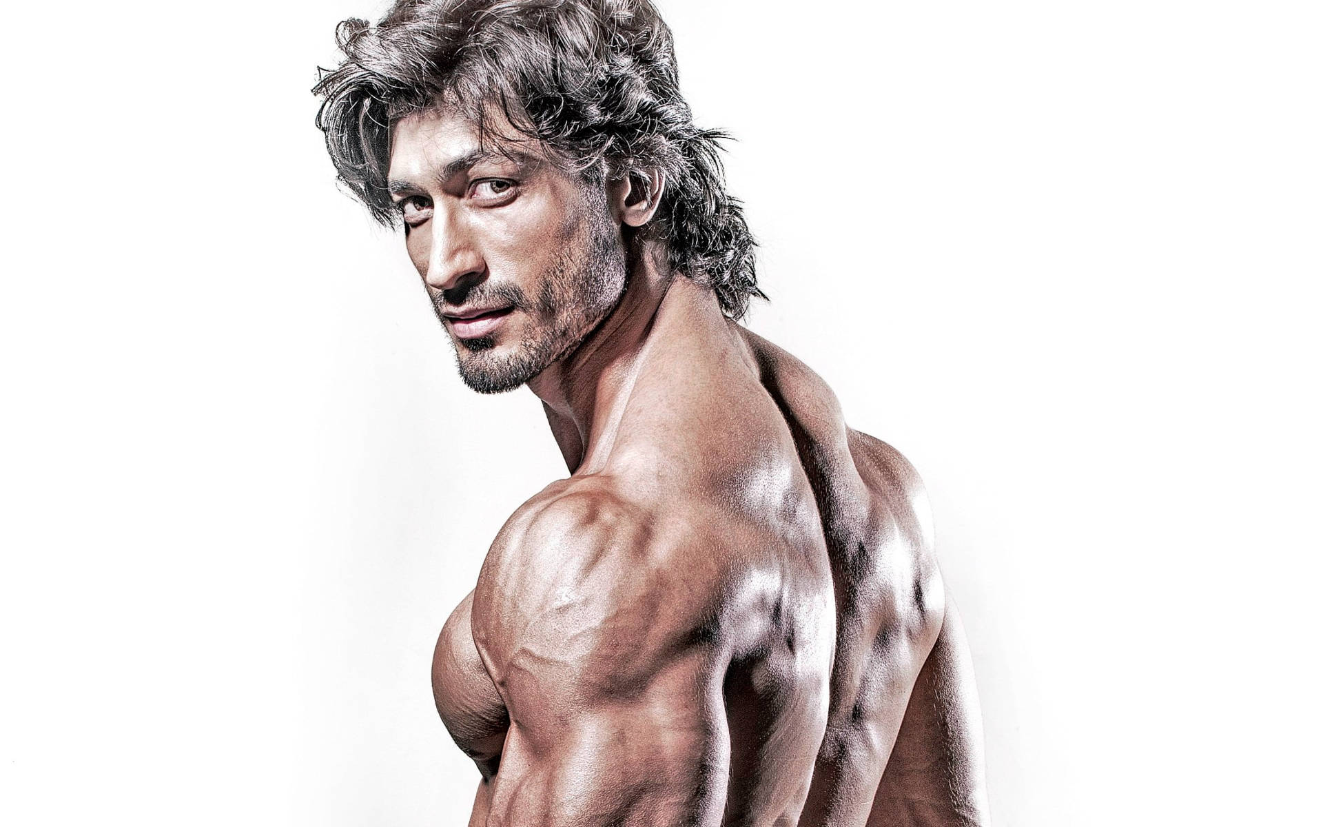Vidyut Jamwal, muscular, tousled hair, Full HD Desktop Wallpaper