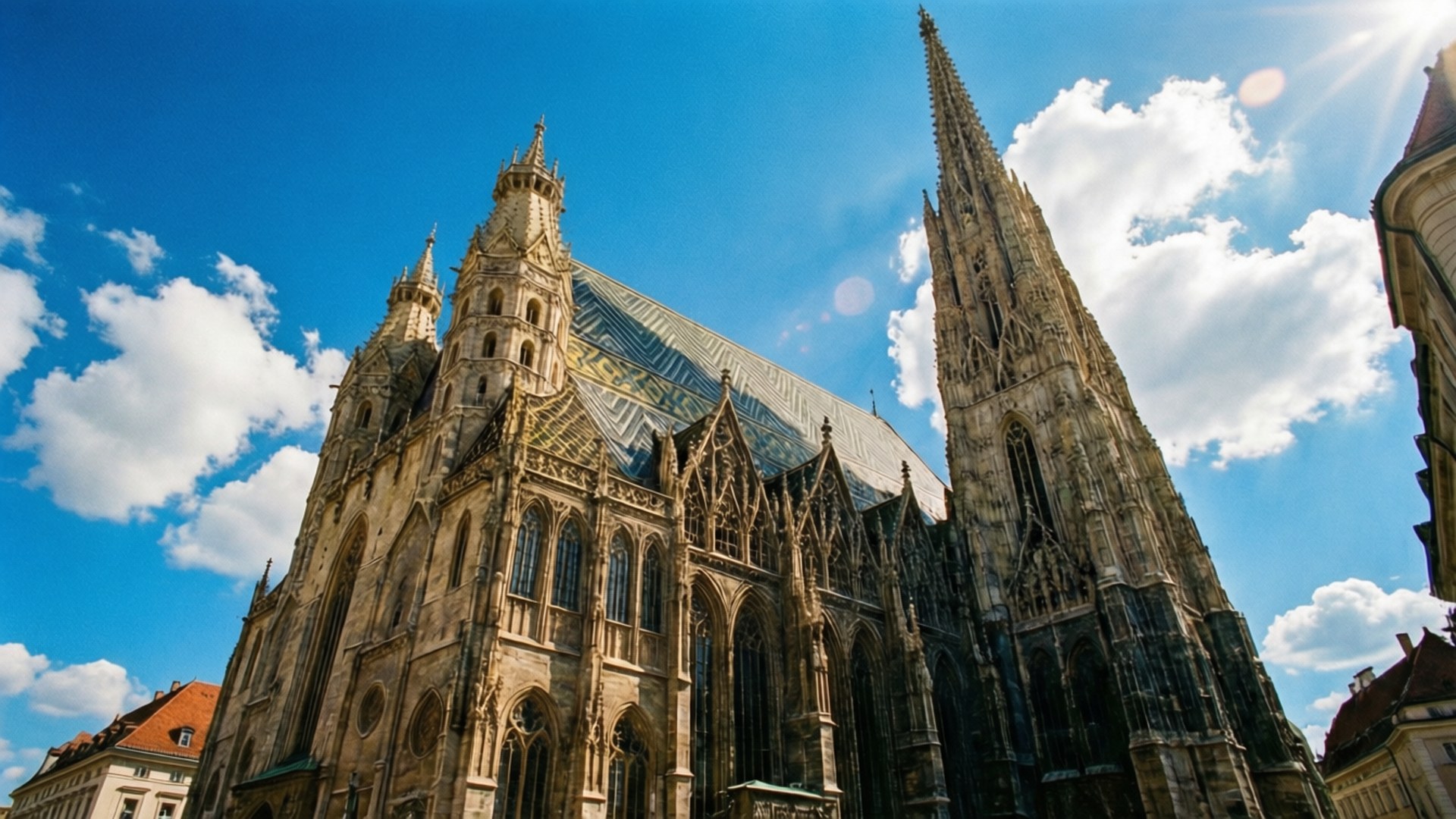gothic cathedral, spires, ornate stonework, Full HD Desktop Wallpaper