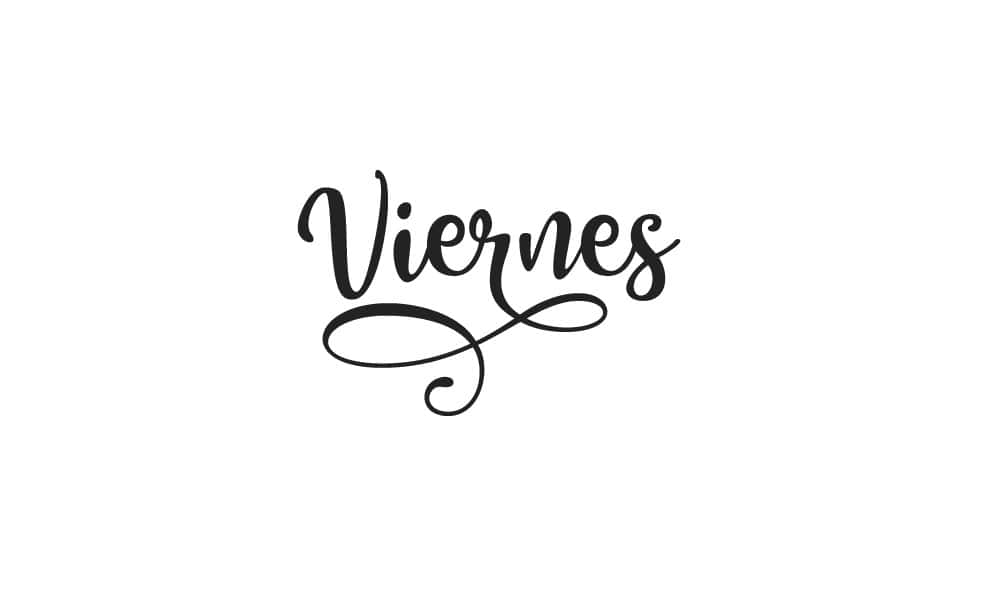 Viernes, black calligraphy, decorative flourish, SD Desktop Wallpaper