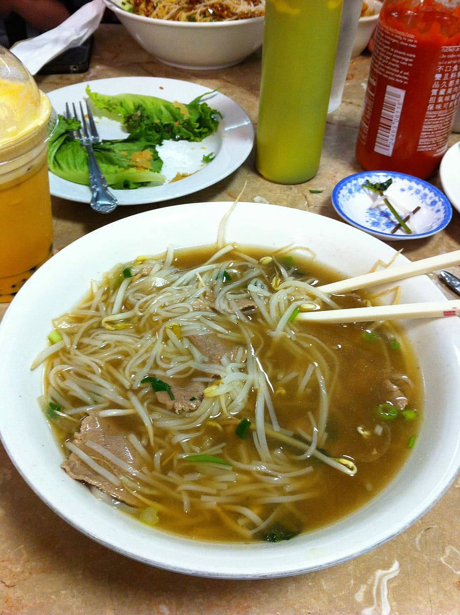Pho, Vietnamese, noodle soup, SD Phone Wallpaper
