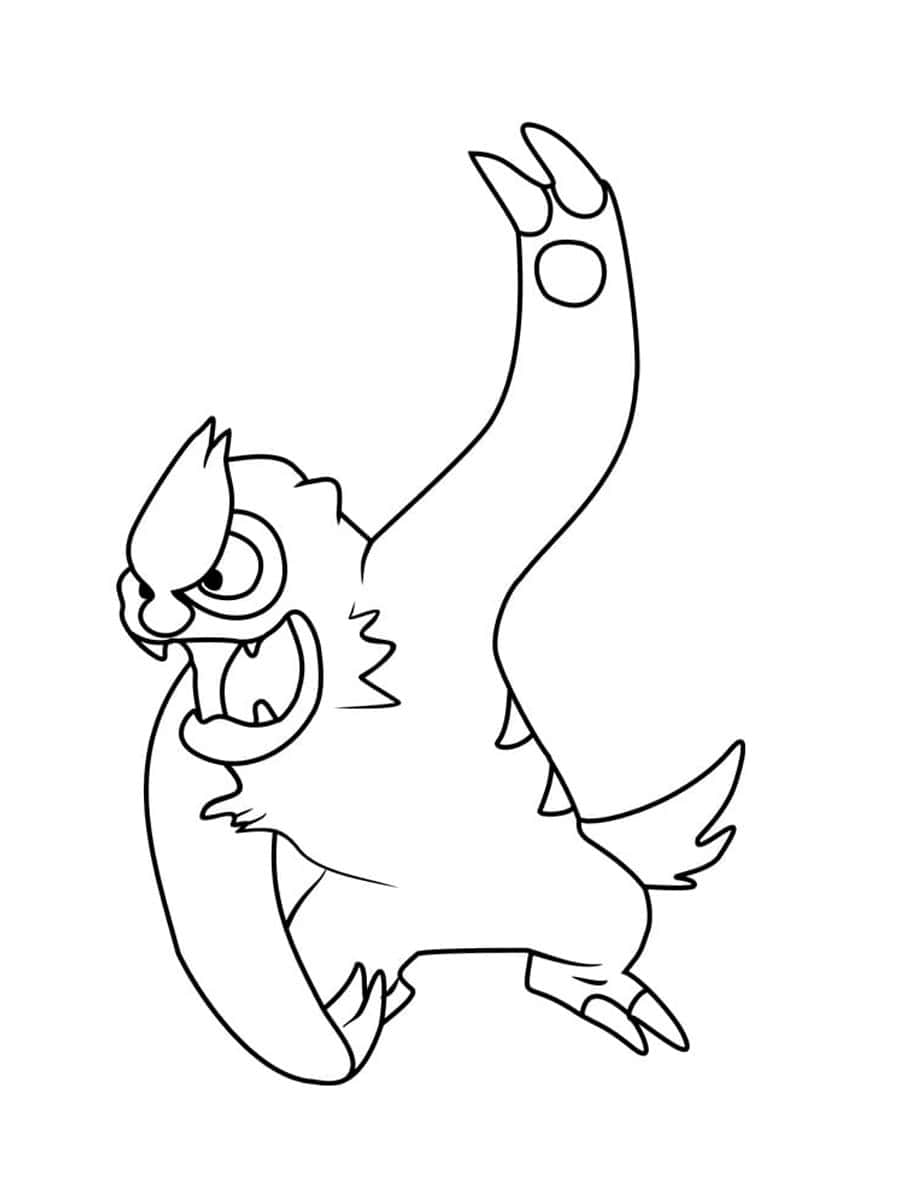 Vigoroth, cartoon monster, sharp teeth, SD Phone Wallpaper