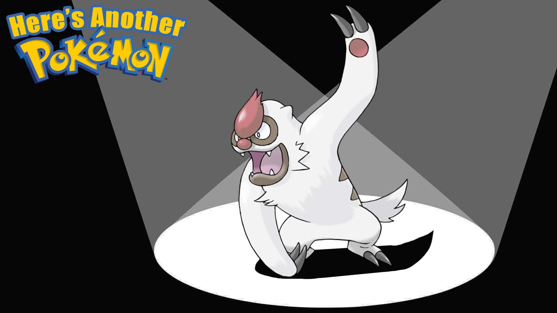Vigoroth, white furry, red horn, Full HD Desktop Wallpaper