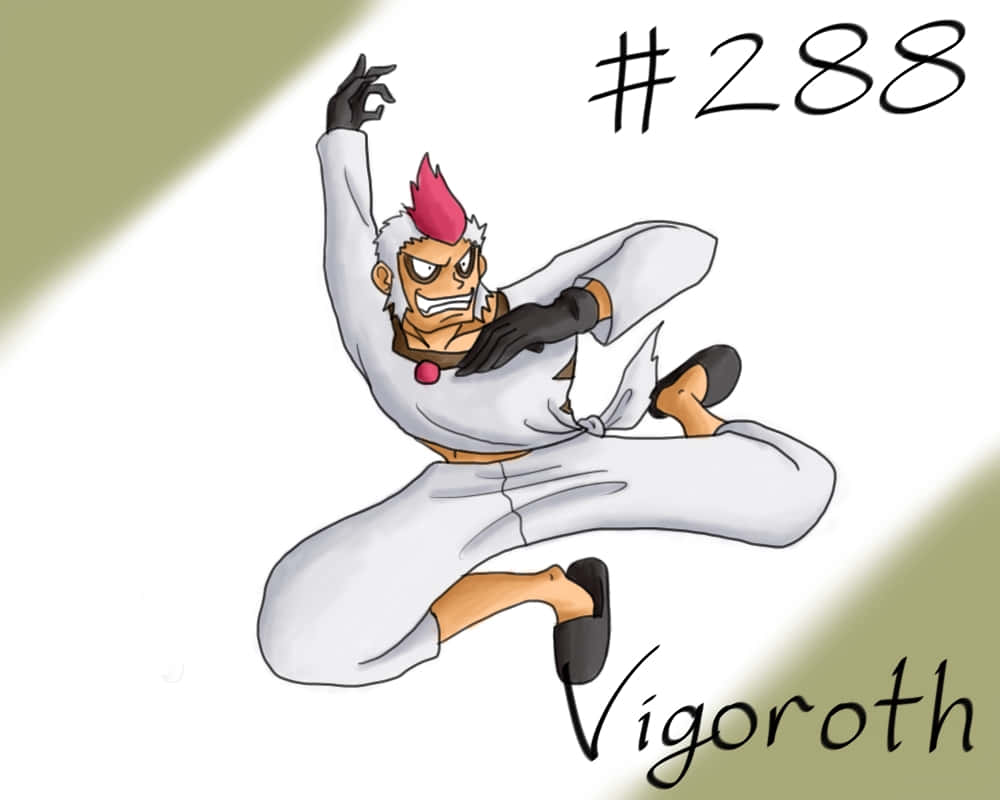 Vigoroth, white hair, red mohawk, SD Desktop Wallpaper