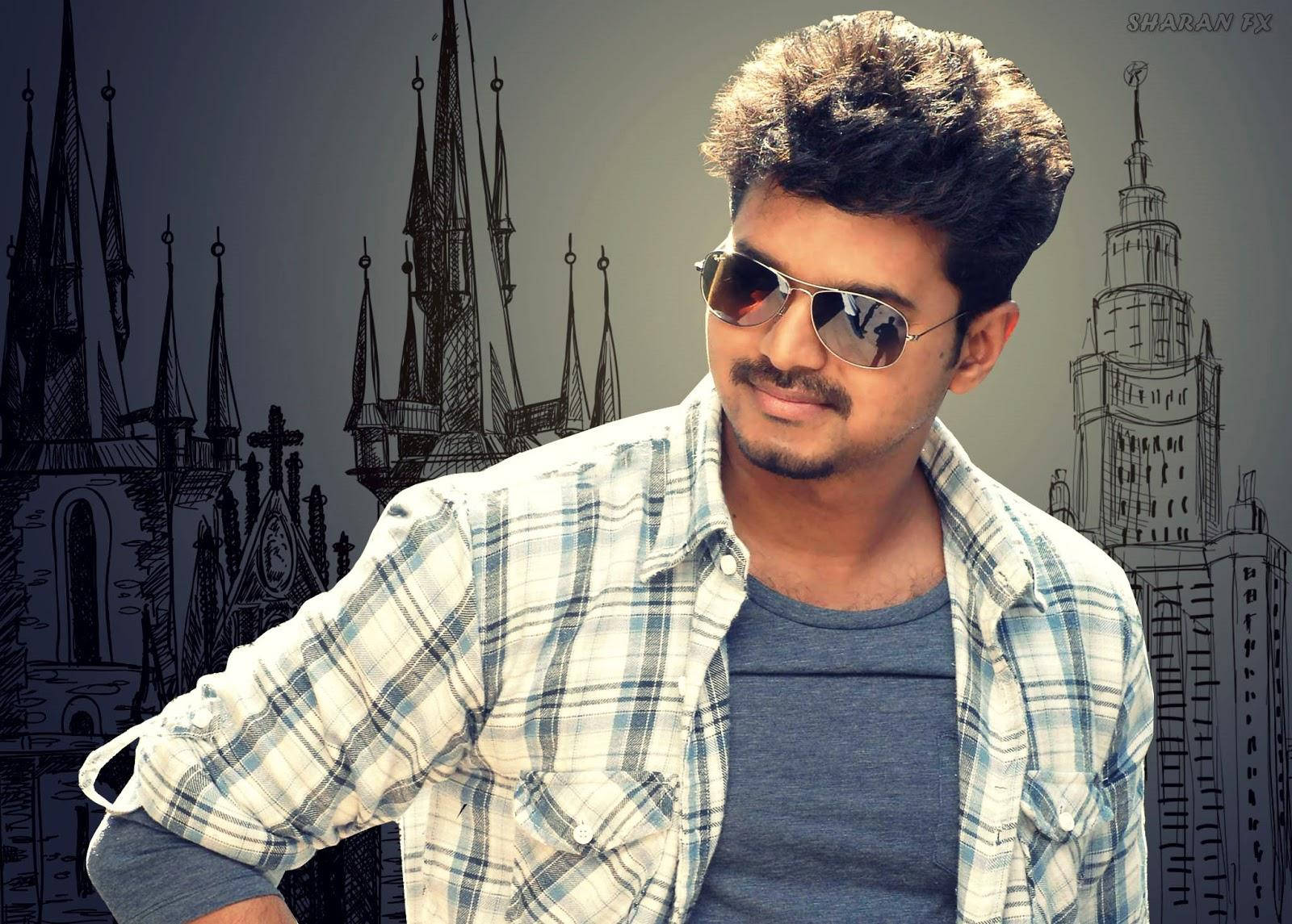 Vijay HD, sunglasses, plaid shirt, HD Desktop Wallpaper