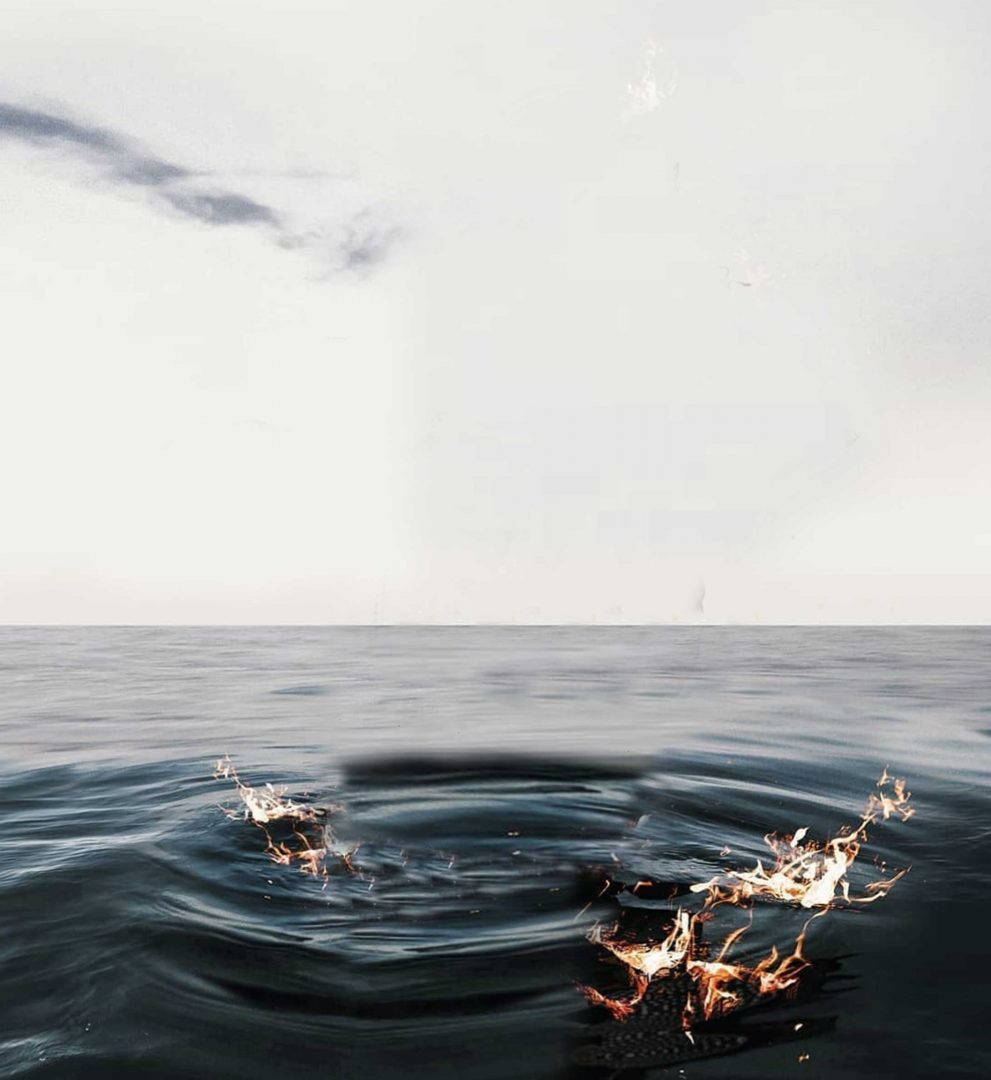Vijay Mahar, flames, water, SD Phone Wallpaper