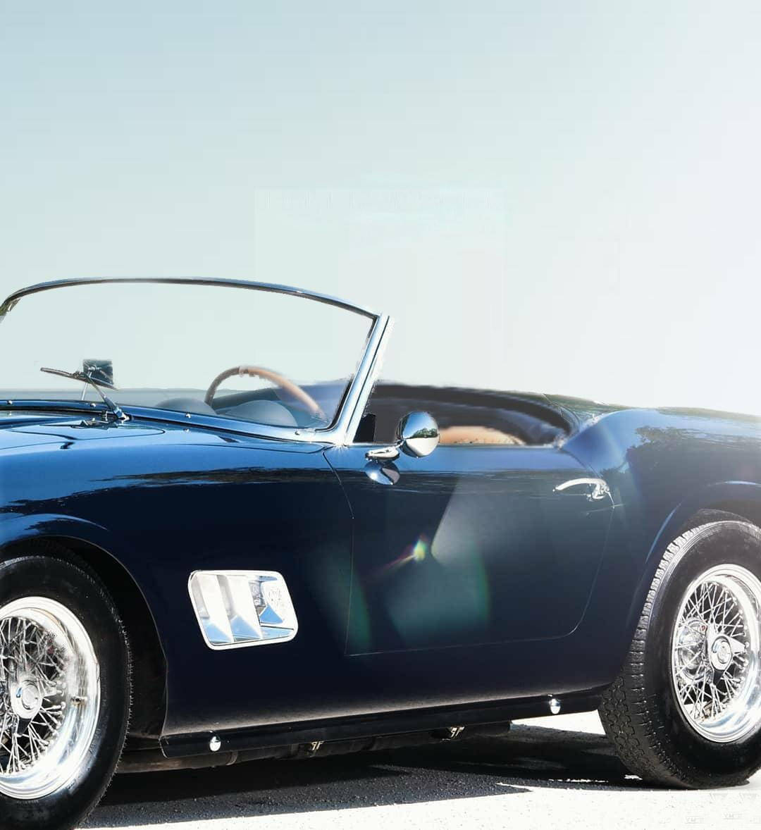 Vijay Mahar, vintage open hood car, navy blue, SD Phone Wallpaper
