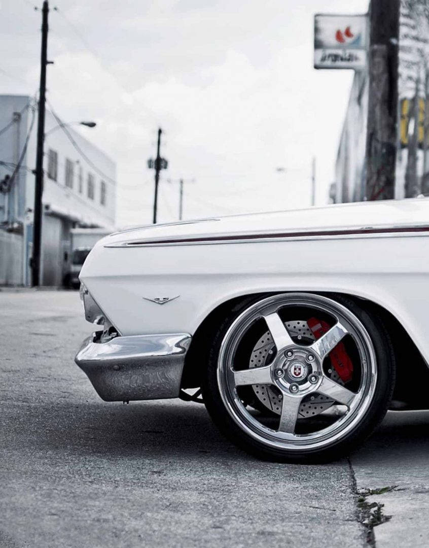 Vijay Mahar, white vintage car, chrome rims, SD Phone Wallpaper