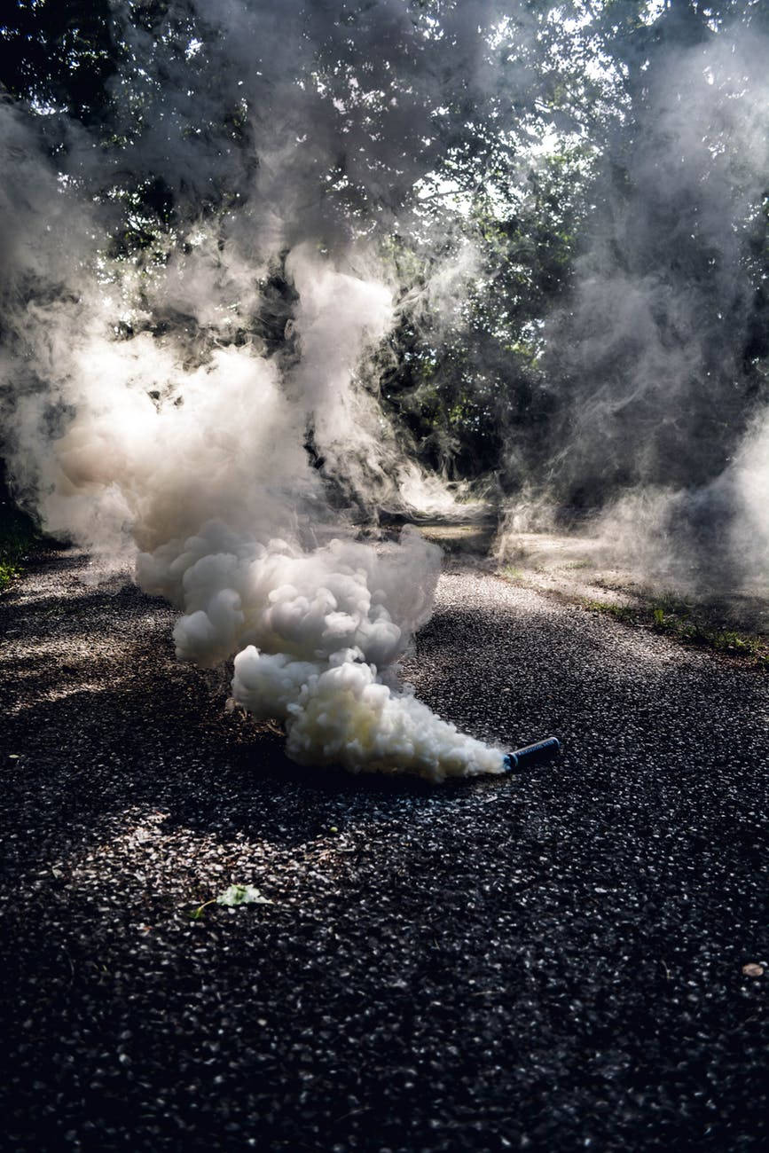 Vijay Mahar, smoke bomb, dark gravel path, HD Phone Wallpaper