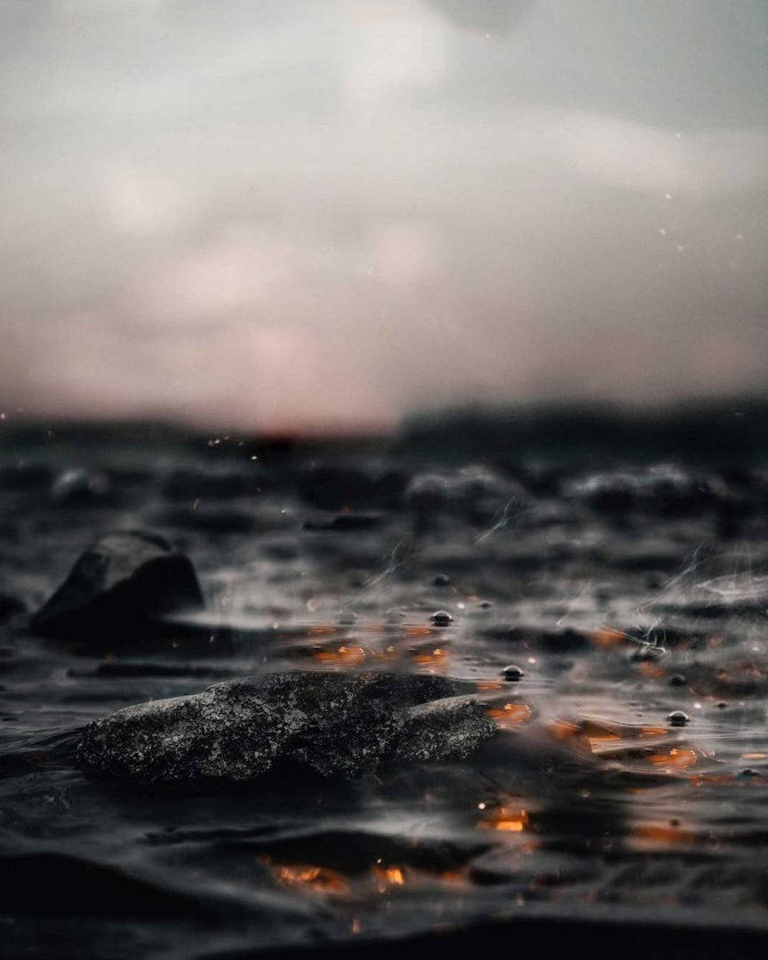 Vijay Mahar, black rocks, smoldering, SD Phone Wallpaper