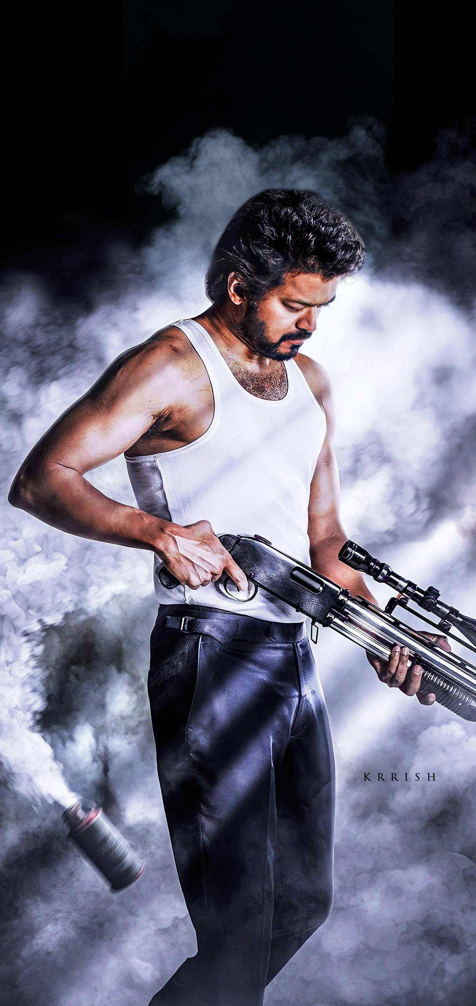 Vijay New, blockbuster film, white tank top, 2K Phone Wallpaper