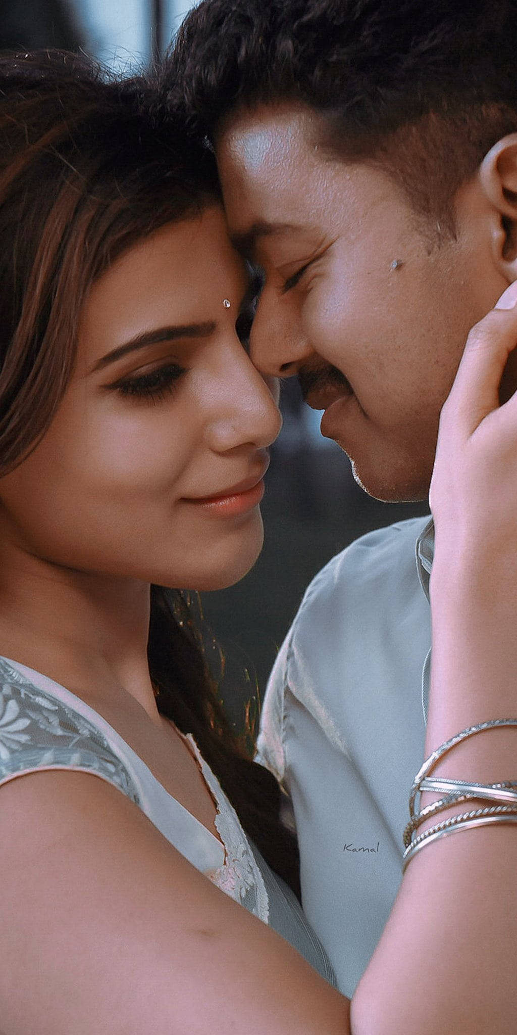 En Jeevan Vijay New, couple, foreheads touching, Full HD Phone Wallpaper