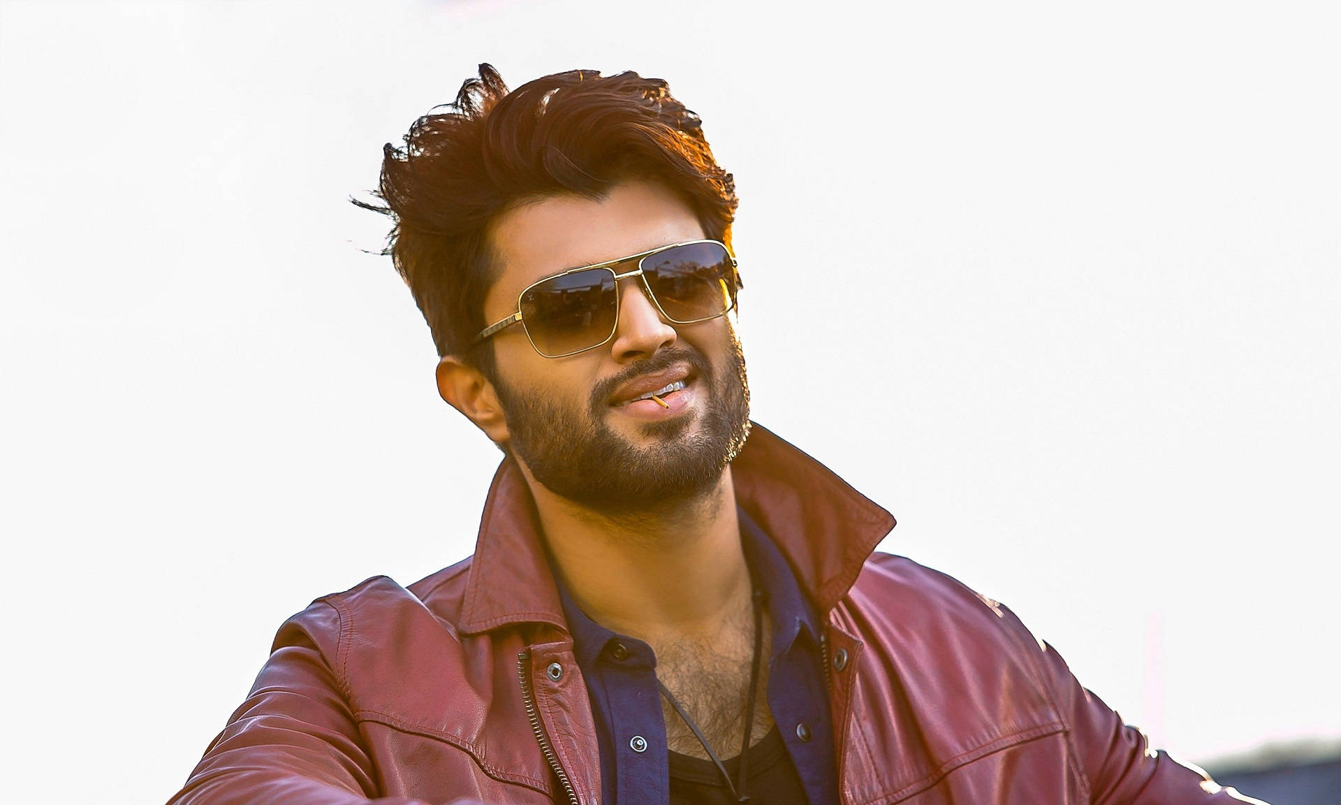Vijay HD, sunglasses, maroon leather jacket, Full HD Desktop Wallpaper