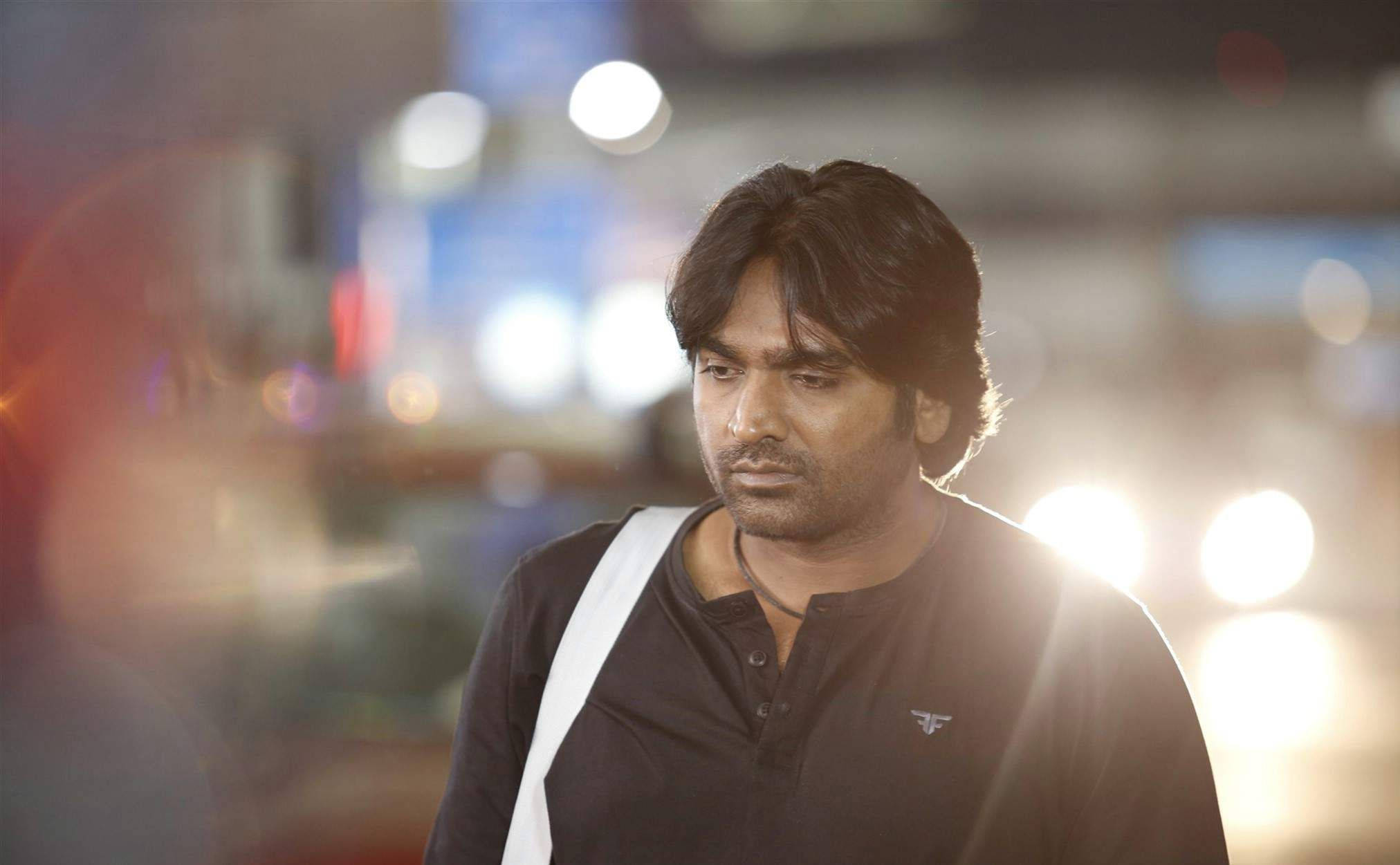 Vijay Sethupathi, city night, glowing bokeh lights, Full HD Desktop Wallpaper