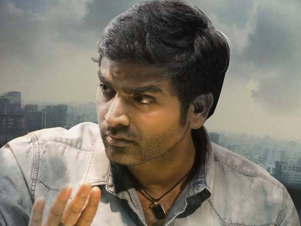 Vijay Sethupathi, denim jacket, urban skyline, SD Desktop Wallpaper