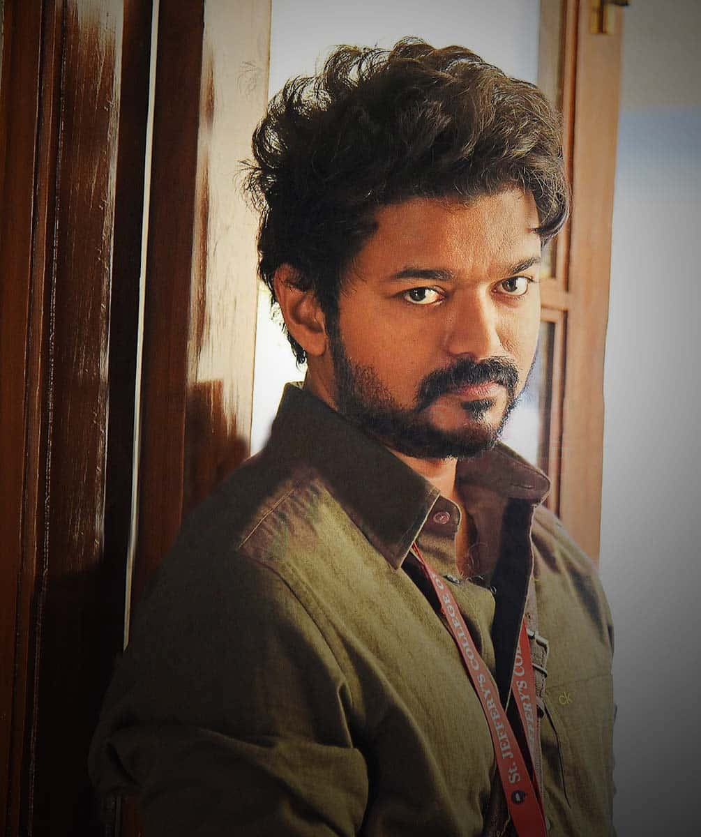 Vijay, Indian actor, olive shirt, SD Phone Wallpaper