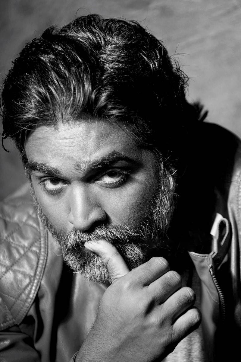 Vijay Sethupathi, black and white portrait, bearded man, SD Phone Wallpaper