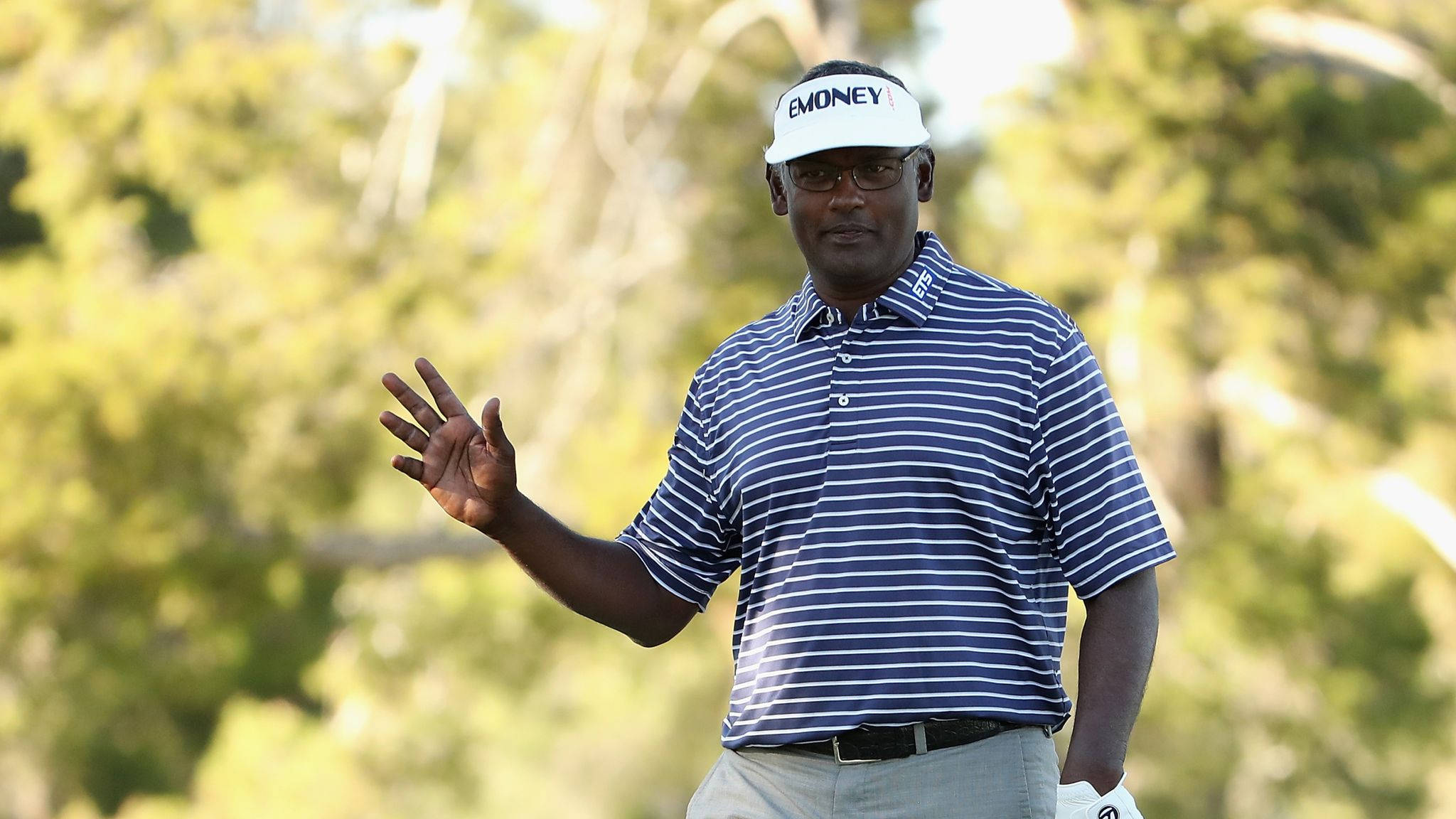 Vijay Singh, striped polo, visor, Full HD Desktop Wallpaper