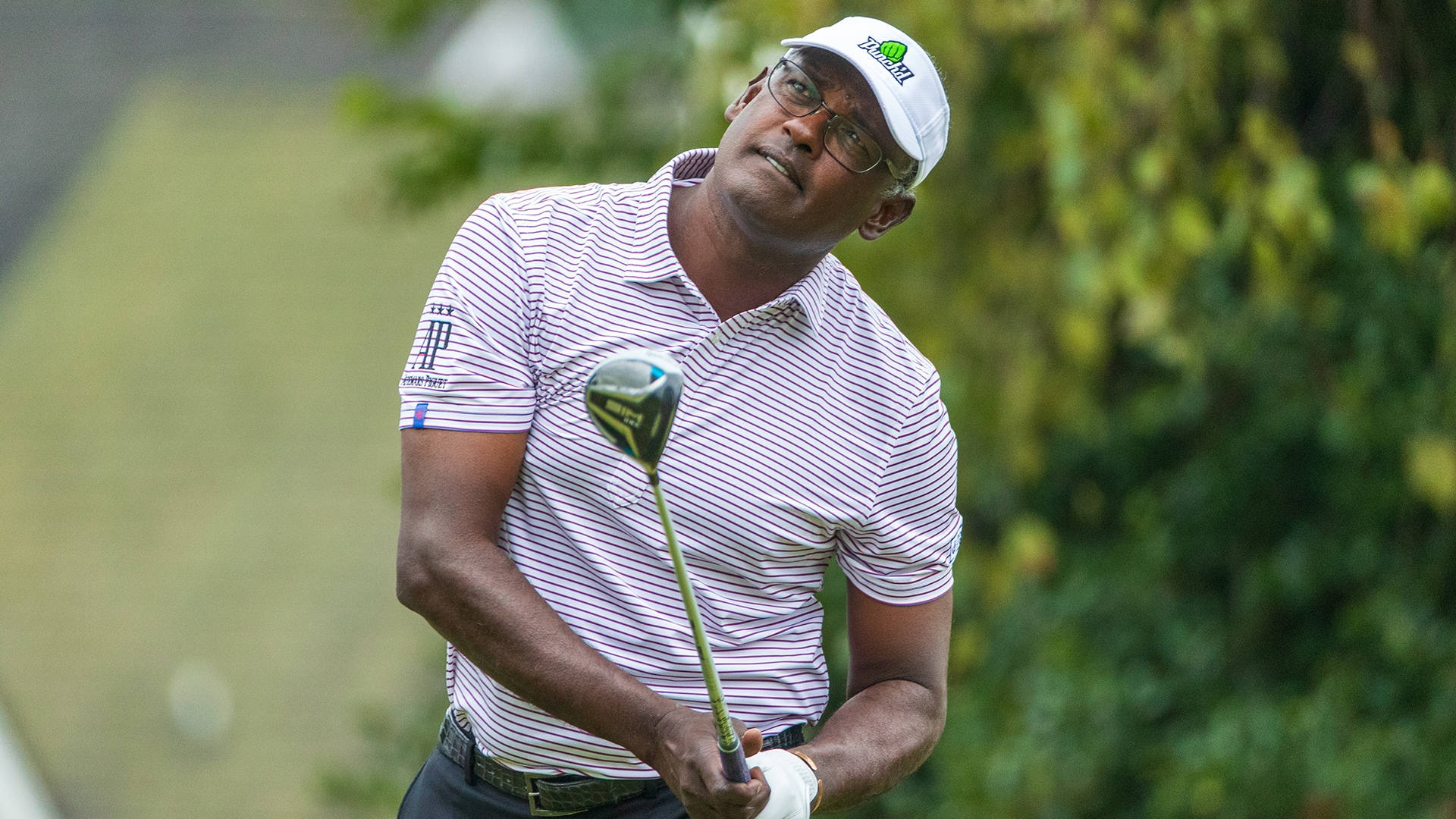 Vijay Singh, striped shirt, cap, Full HD Desktop Wallpaper