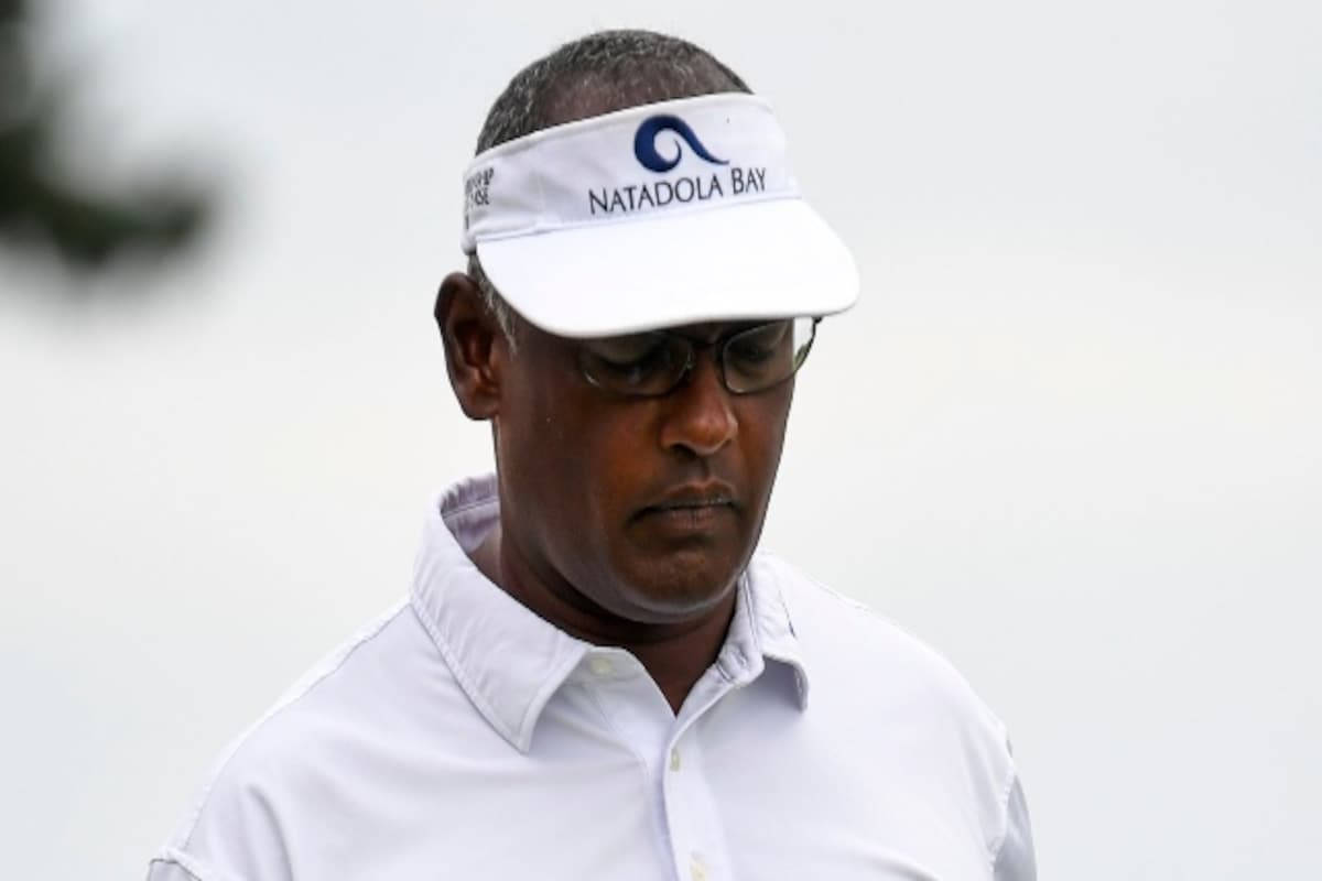 Vijay Singh, white visor, white shirt, SD Desktop Wallpaper
