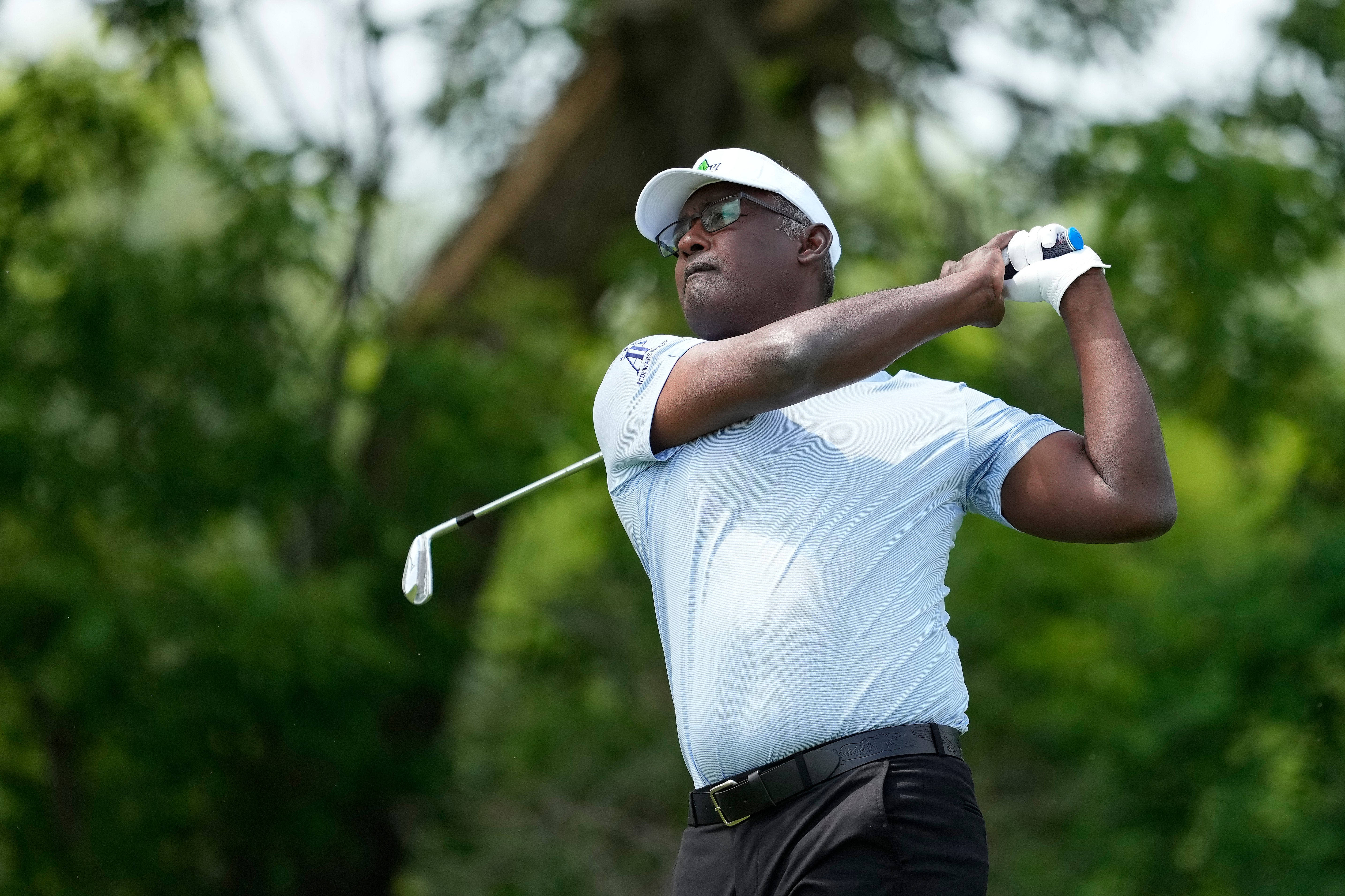 Vijay Singh, golfer, mid-swing, 5K Desktop Wallpaper