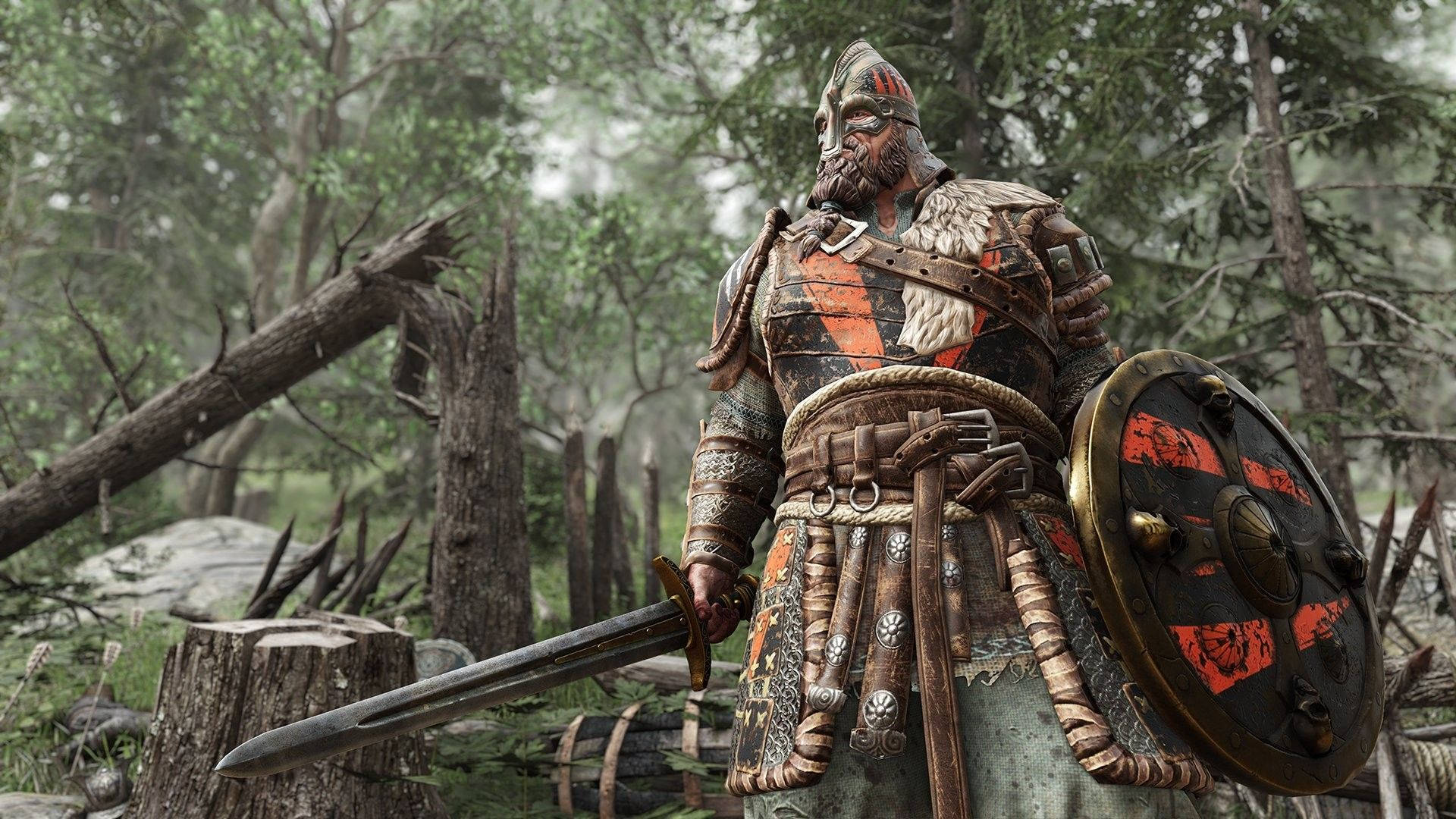 Viking warrior, sword, shield, Full HD Desktop Wallpaper