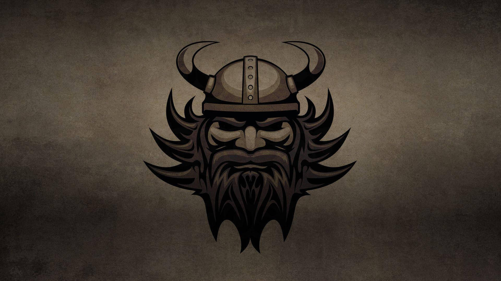 Viking, horned helmet, spiked beard, Full HD Desktop Wallpaper