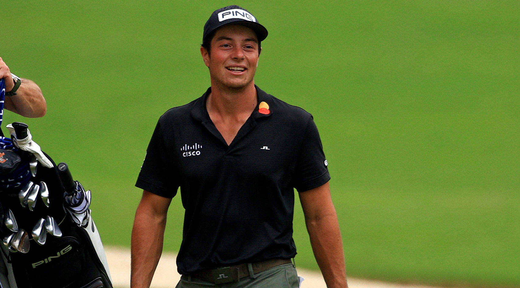 Viktor Hovland, black polo, black cap, HD Desktop Wallpaper