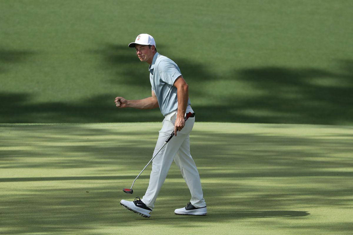 Viktor Hovland, light blue shirt, white cap, SD Desktop Wallpaper
