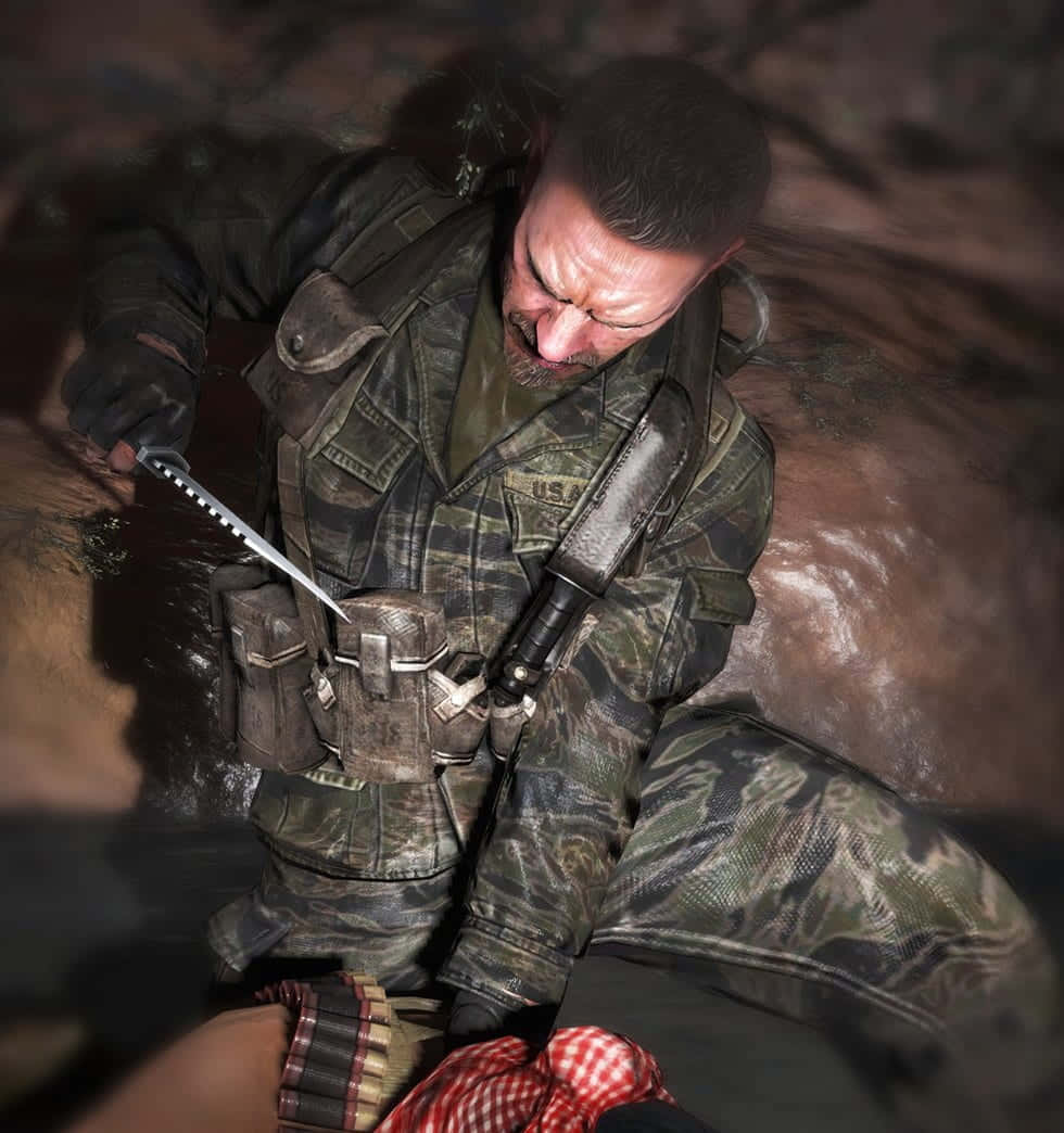 Viktor Reznov, camouflage gear, mud, SD Phone Wallpaper