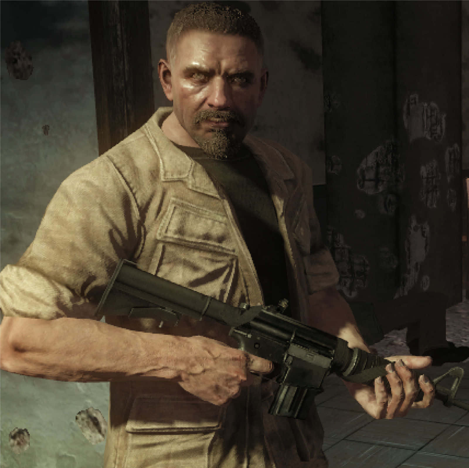 Viktor Reznov, rifle, dimly lit, HD Desktop Wallpaper
