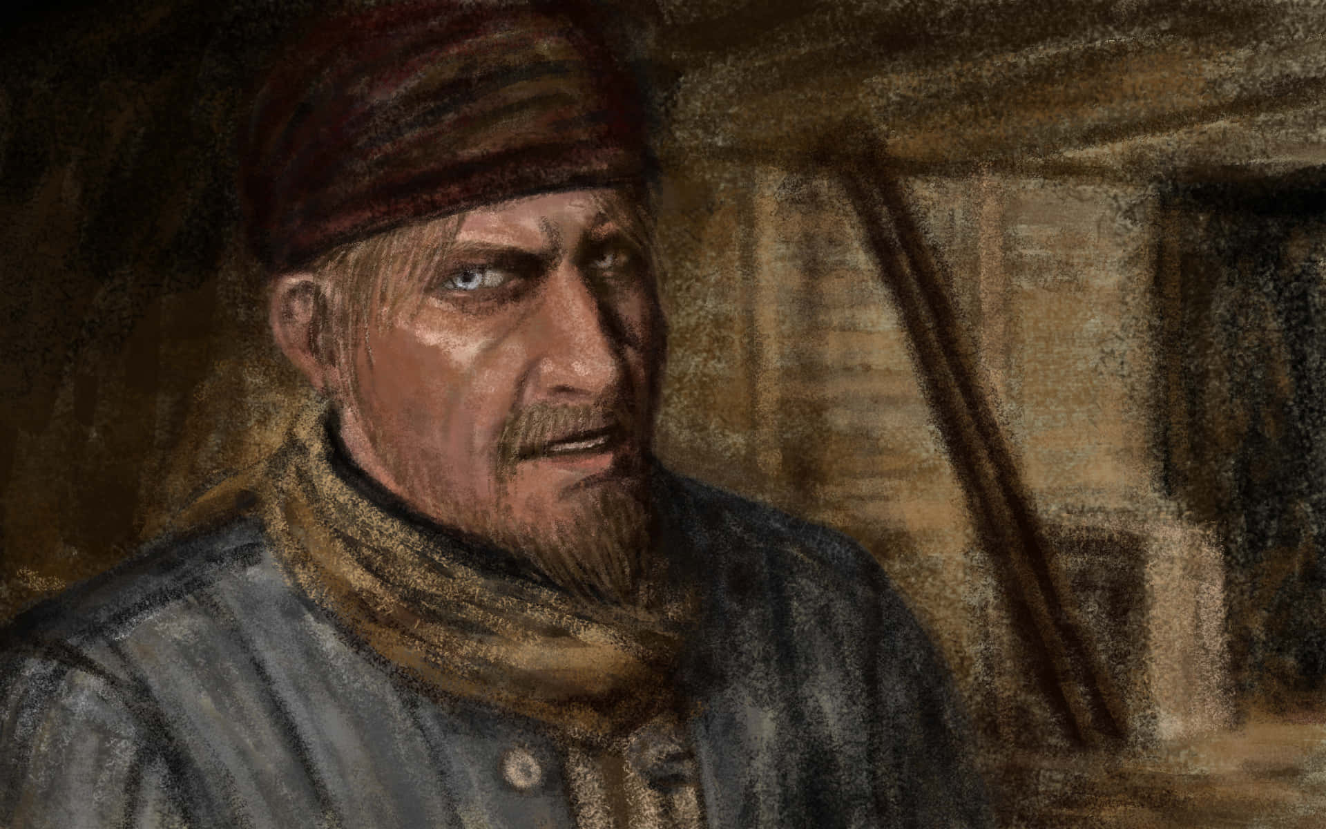 Viktor Reznov, red headscarf, beard, Full HD Desktop Wallpaper