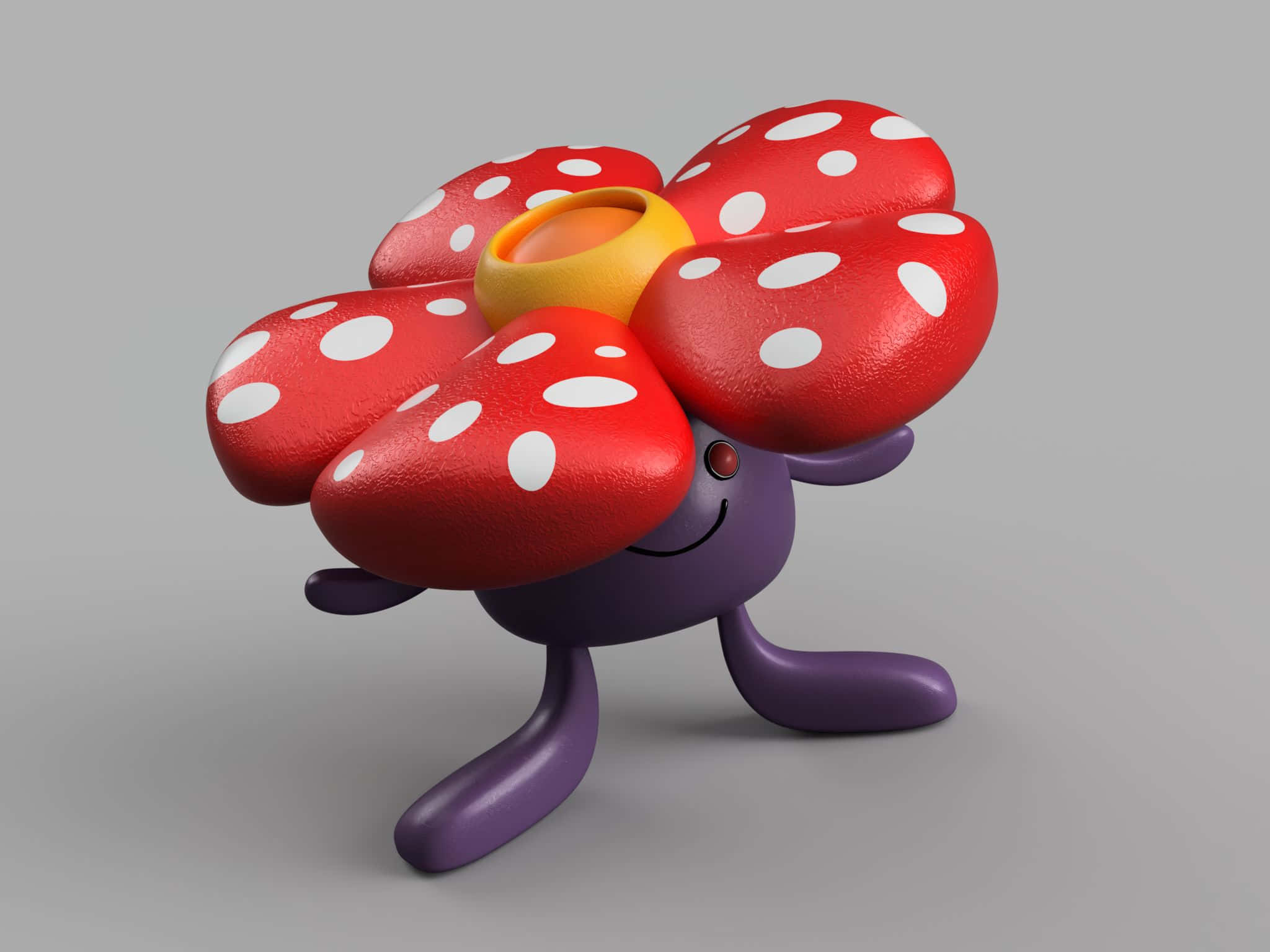 Vileplume, mushroom creature, red spotted caps, Full HD Desktop Wallpaper