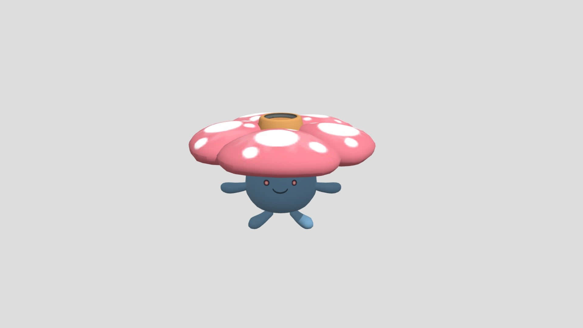 Vileplume, pink mushroom, white spots, Full HD Desktop Wallpaper