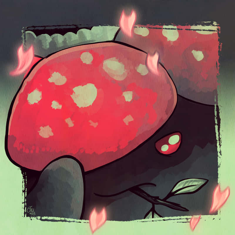 Vileplume, red mushroom, white spots, SD Desktop Wallpaper