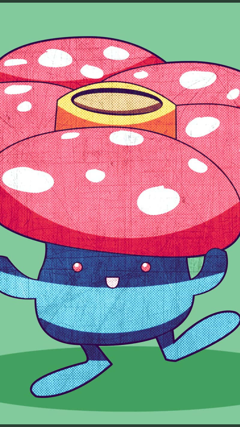 Vileplume, red spotted cap, blue body, HD Phone Wallpaper