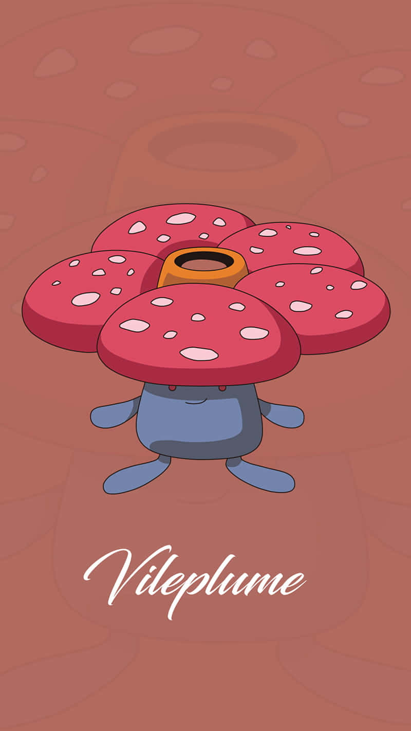 Vileplume, blue body, red spotted mushroom cap, HD Phone Wallpaper