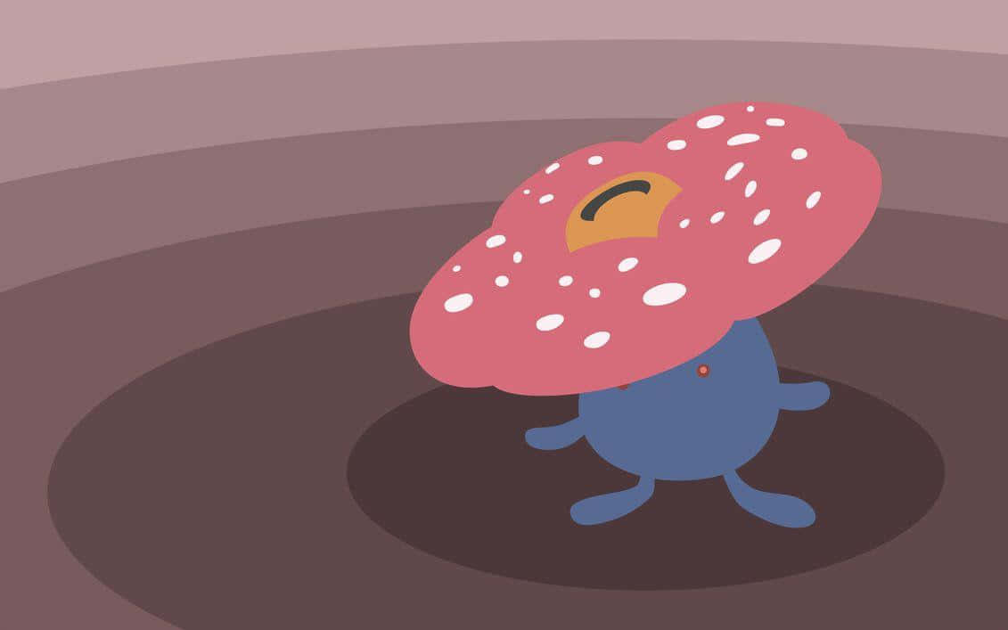 Vileplume, blue creature, pink donut-shaped head, SD Desktop Wallpaper