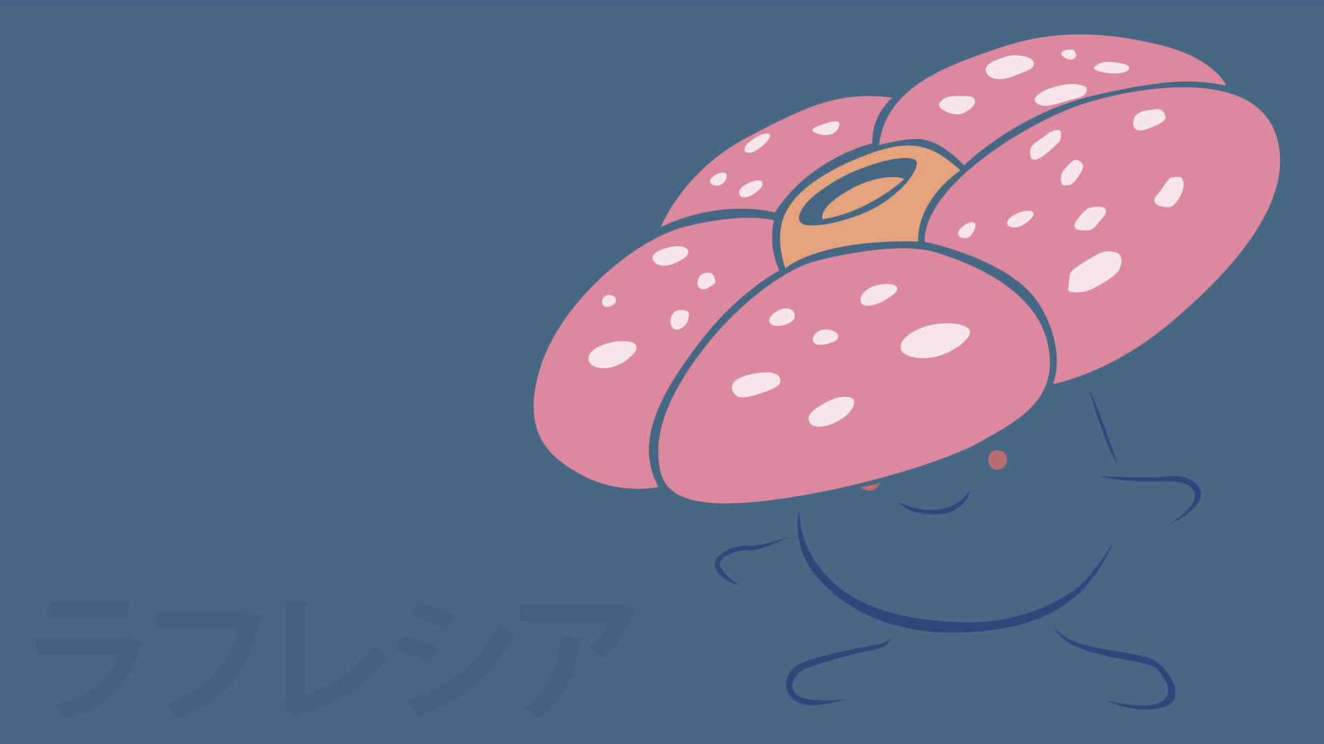 Vileplume, pink spotted flower, smiling face, Full HD Desktop Wallpaper