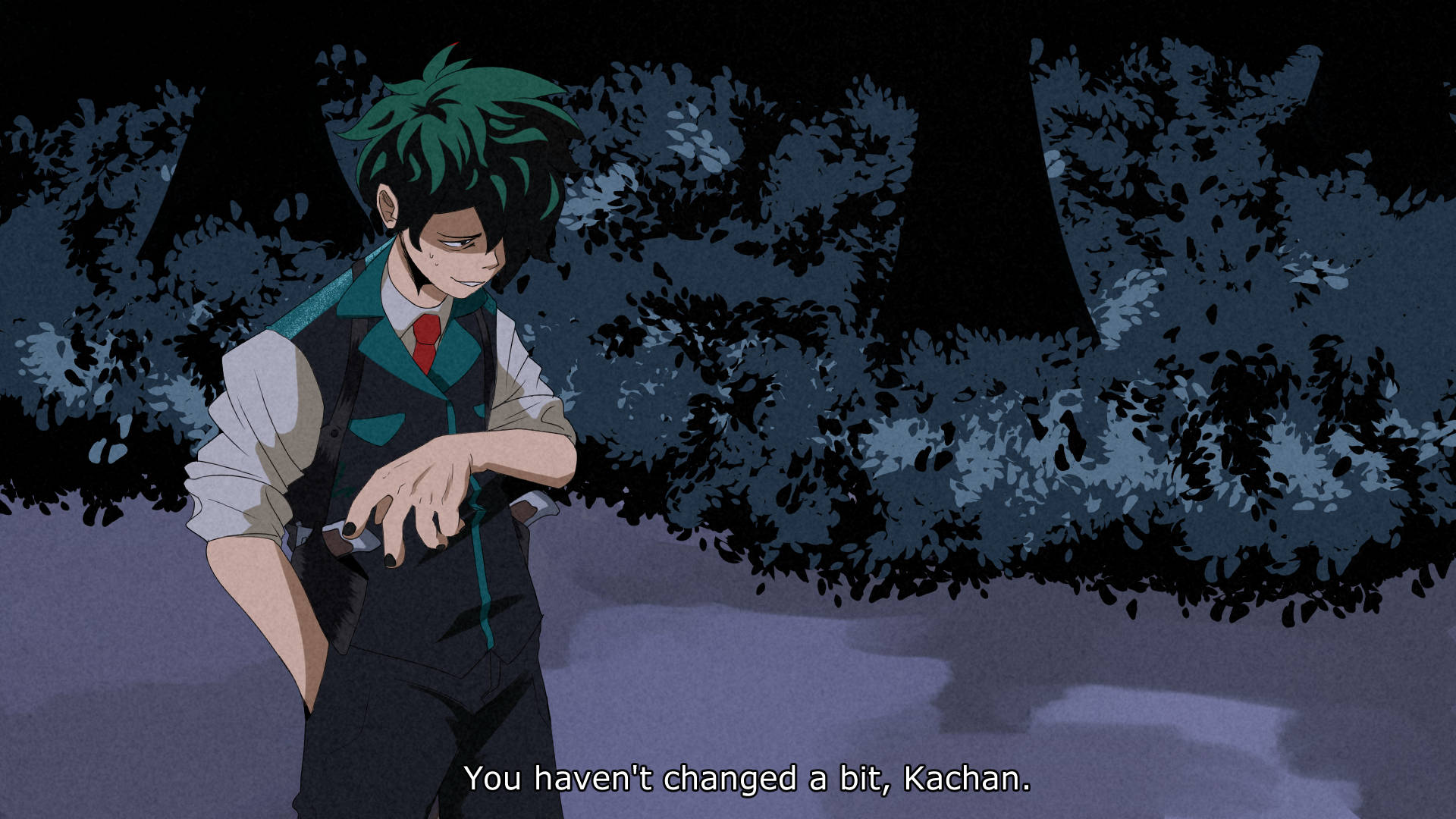 Villain Deku, green-haired anime boy, vest, Full HD Desktop Wallpaper