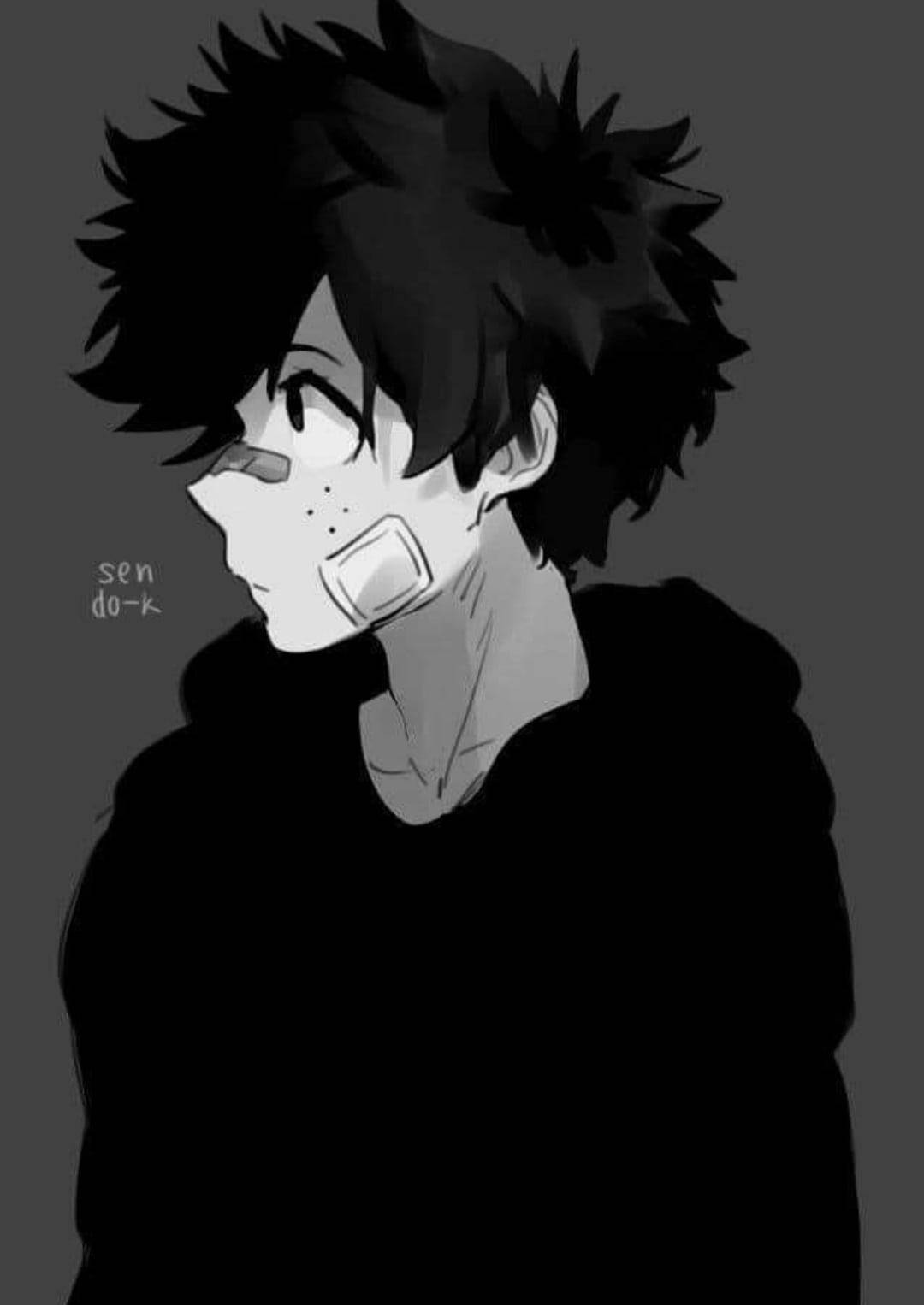 Deku, spiky hair, bandaged mouth, HD Phone Wallpaper