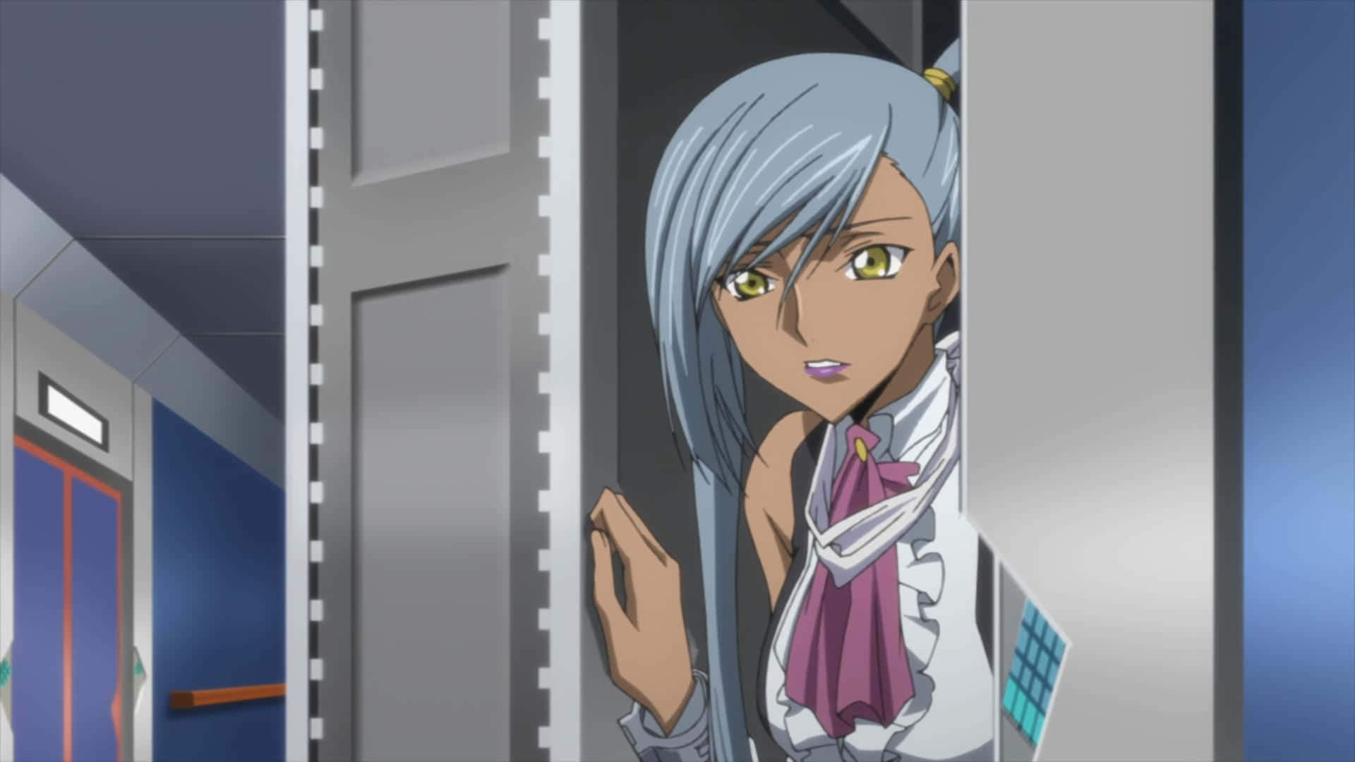 Villetta Nu, silver-haired, green eyes, Full HD Desktop Wallpaper